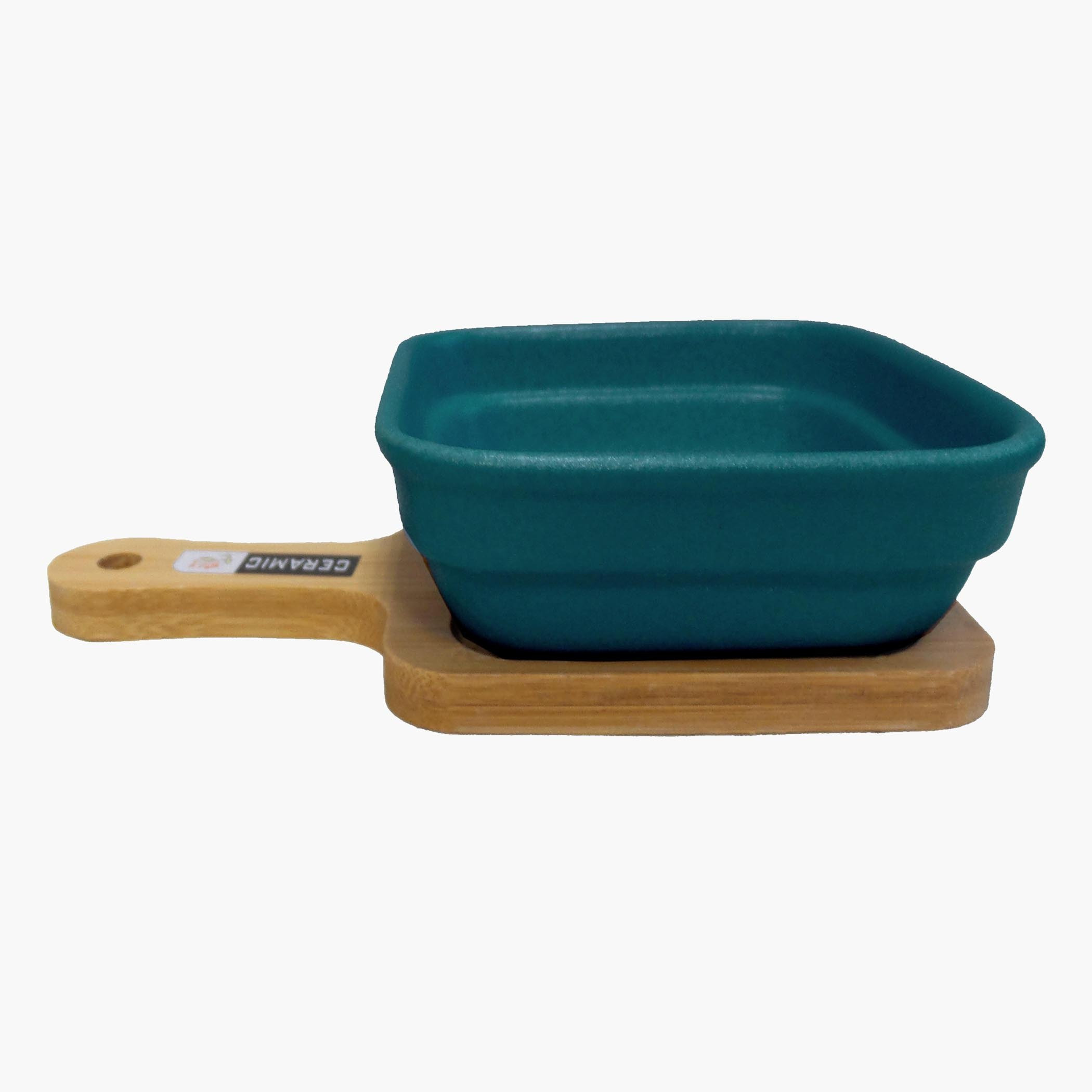 وعاء سيراميك مع صينية خيزران - أميتي - 12x5x20 سم-hbxdecorandfurnishings-tabletop-serveware-image-3