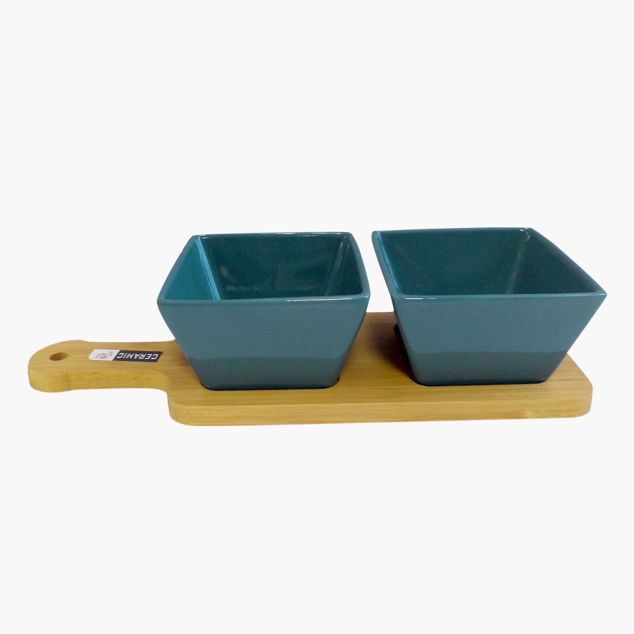 طقم أوعية سيراميك قطعتين مع صينية خيزران من أميتي - 30.5x10x6 سم-hbxdecorandfurnishings-tabletop-serveware-image-5