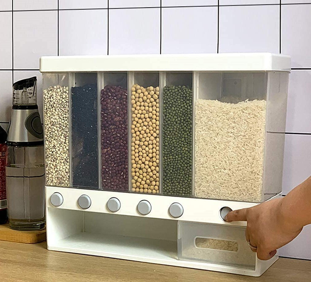Essential 6-in-1 Food Grains Dispenser - 36x36x12 cm-hbxhomeware-hbxkitchen-image-2