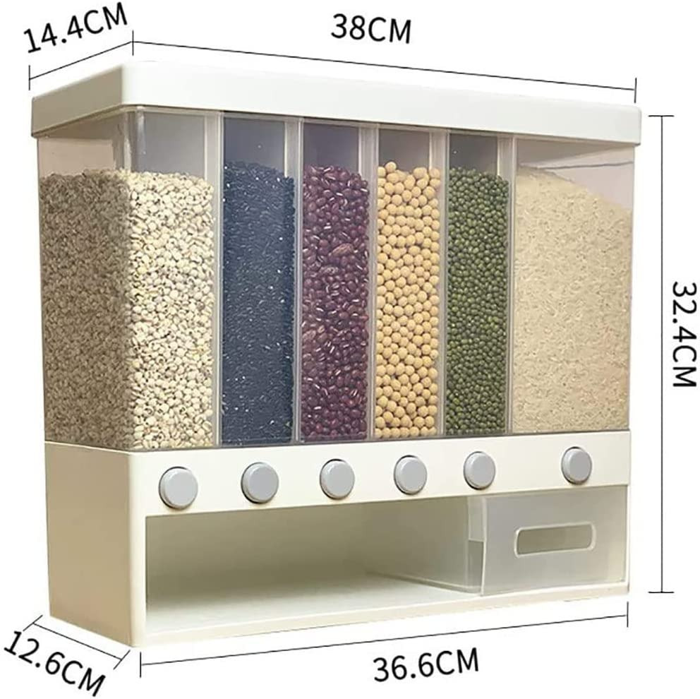 Essential 6-in-1 Food Grains Dispenser - 36x36x12 cm-hbxhomeware-hbxkitchen-image-5