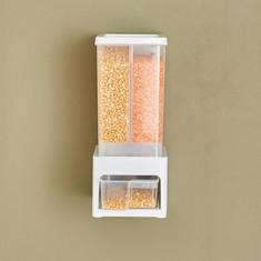 Essential Wall Mounted Twin Grain Holder with Cup - 16x21x32 cm
