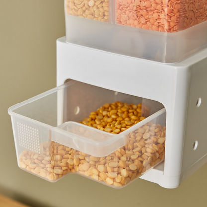 Essential Wall Mounted Twin Grain Holder with Cup - 16x21x32 cms