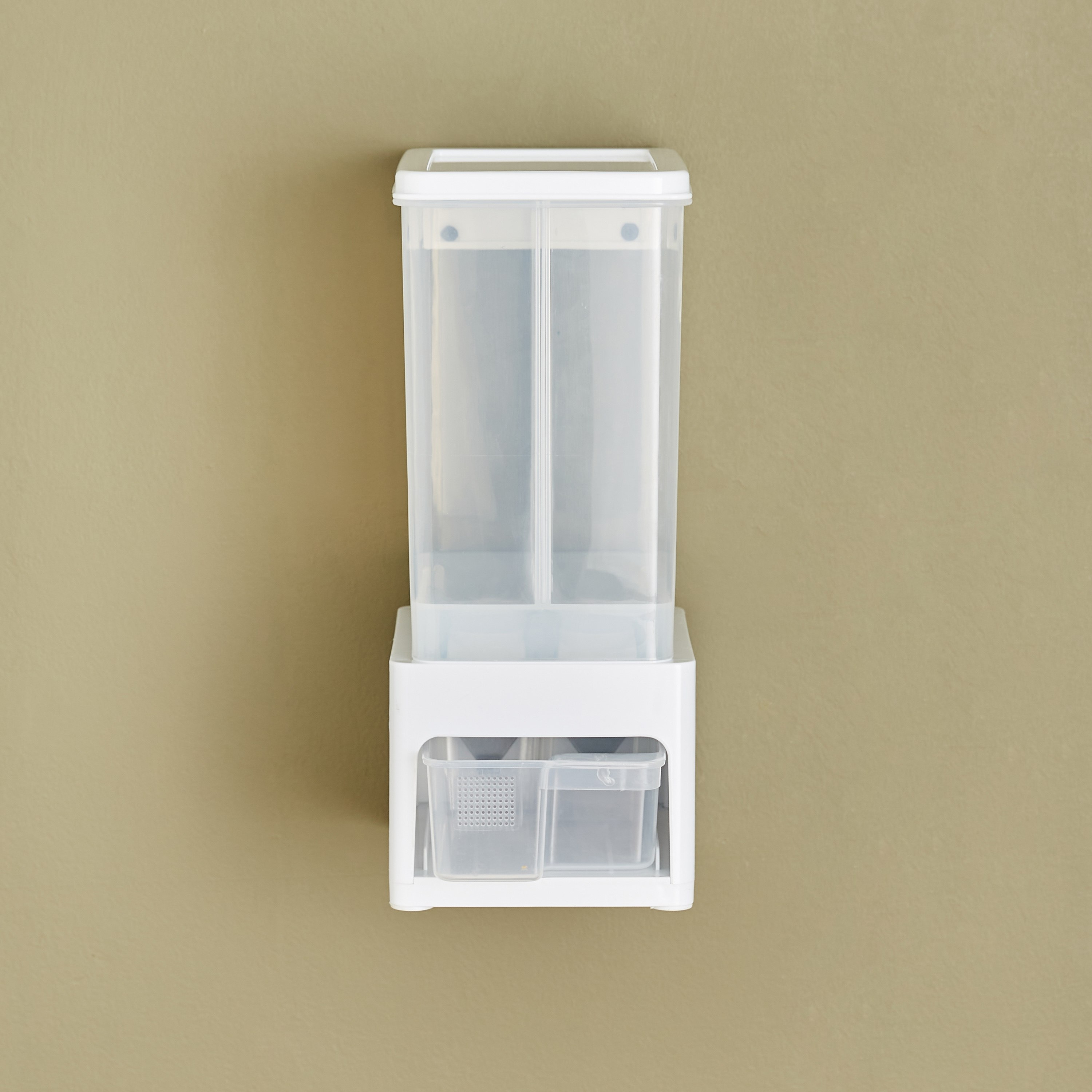 Buy Essential Wall Mounted Twin Grain Holder with Cup 16x21x32 cm Online  in KSA Homebox