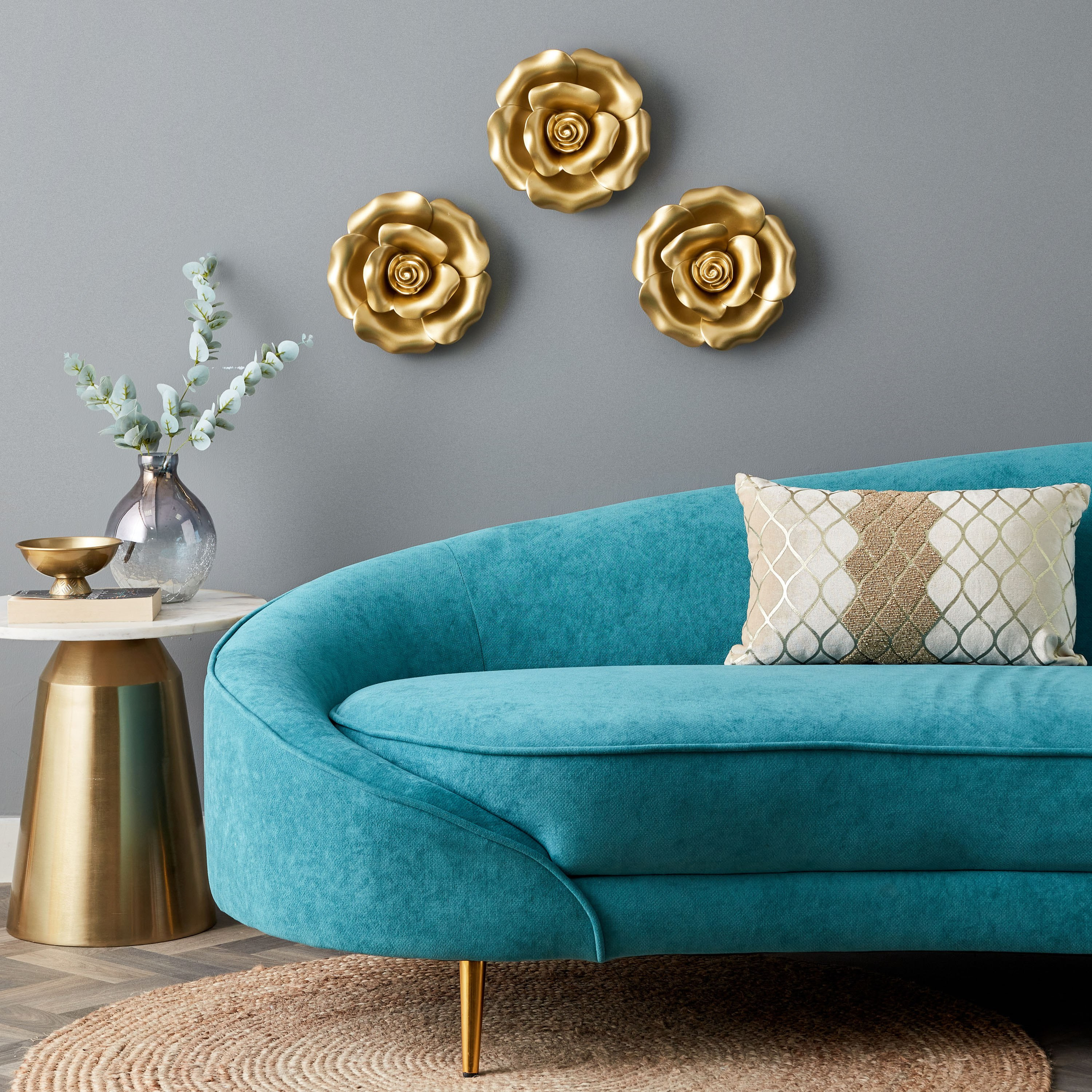 زيّنة حائط بتصميم أزهار 3 قطع من ميراج - 25x25x6.5 سم-hbxhomeware-homedecor-wallaccents-image-4
