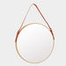 Mirage Trendy Hanging Round Mirror with Leather Strap - 51x51x3.5 cm-Mirrors-thumbnail-5