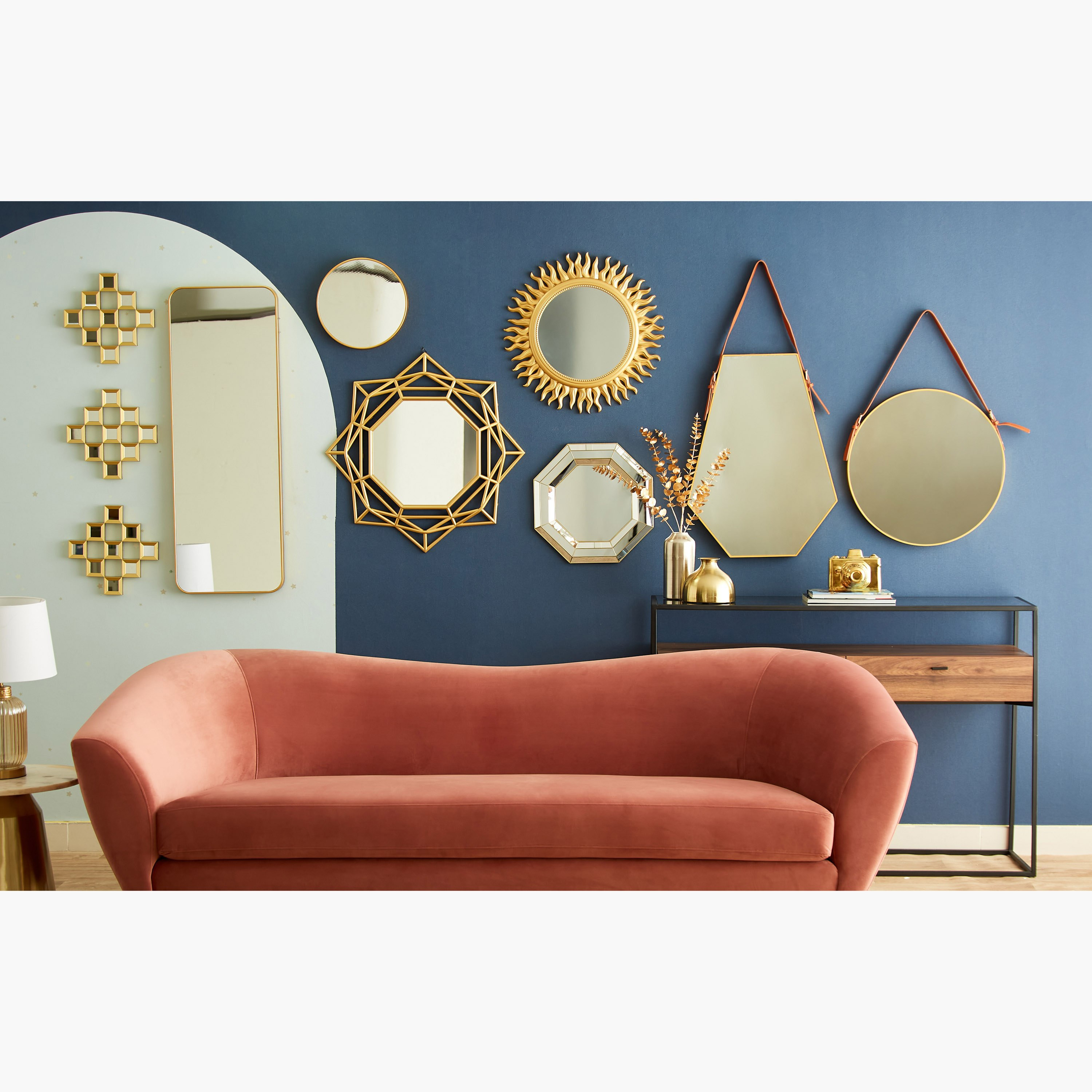 مرآة عصرية مُعلقة بحزام جلد من ميراج - 66x49x3.5 سم-hbxhomeware-hbxdecorandfurnishings-image-5