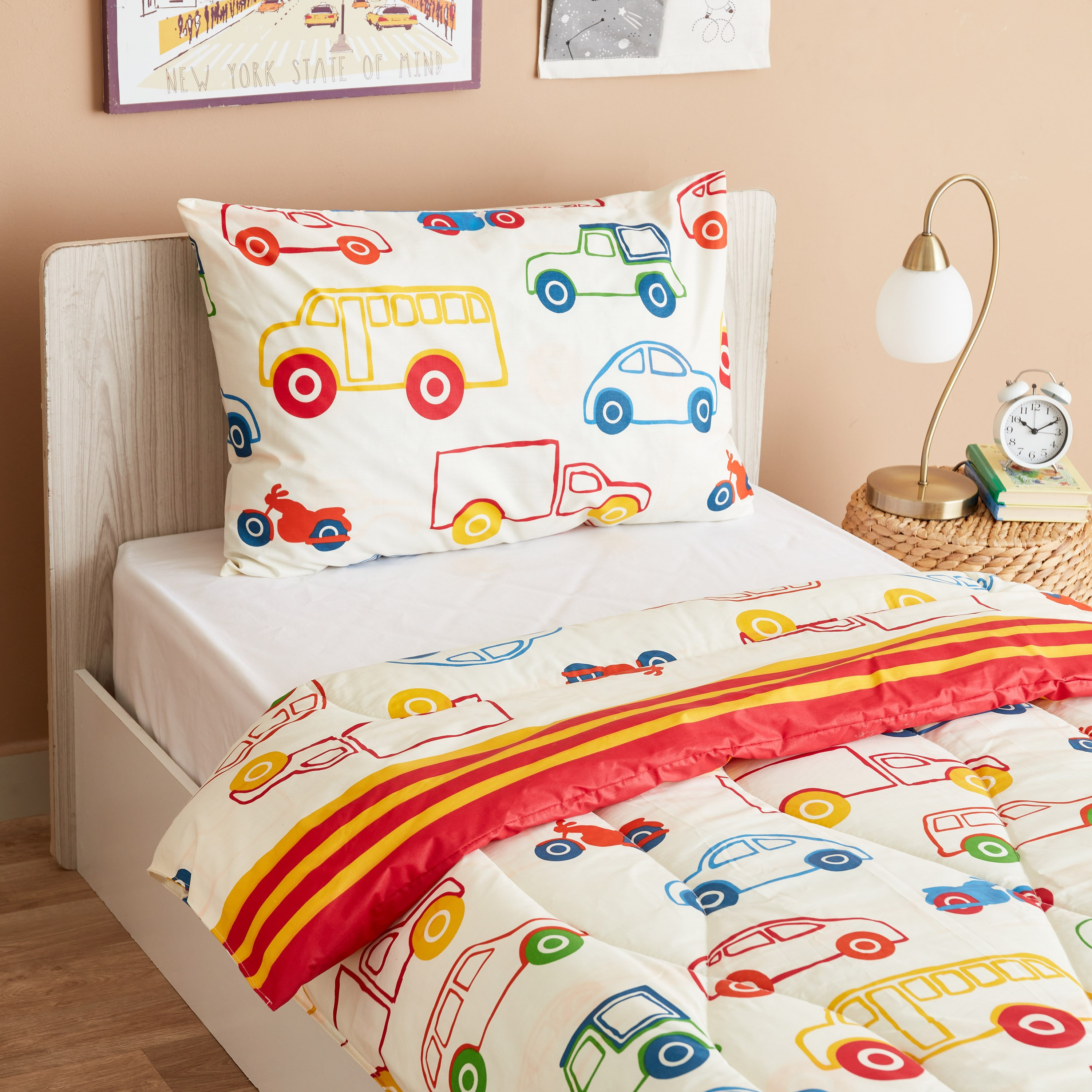 Luke Classic Cars 2-Piece Single Comforter Set - 135x220 cm-hbxhomeware-hbxkidsandyouth-image-3