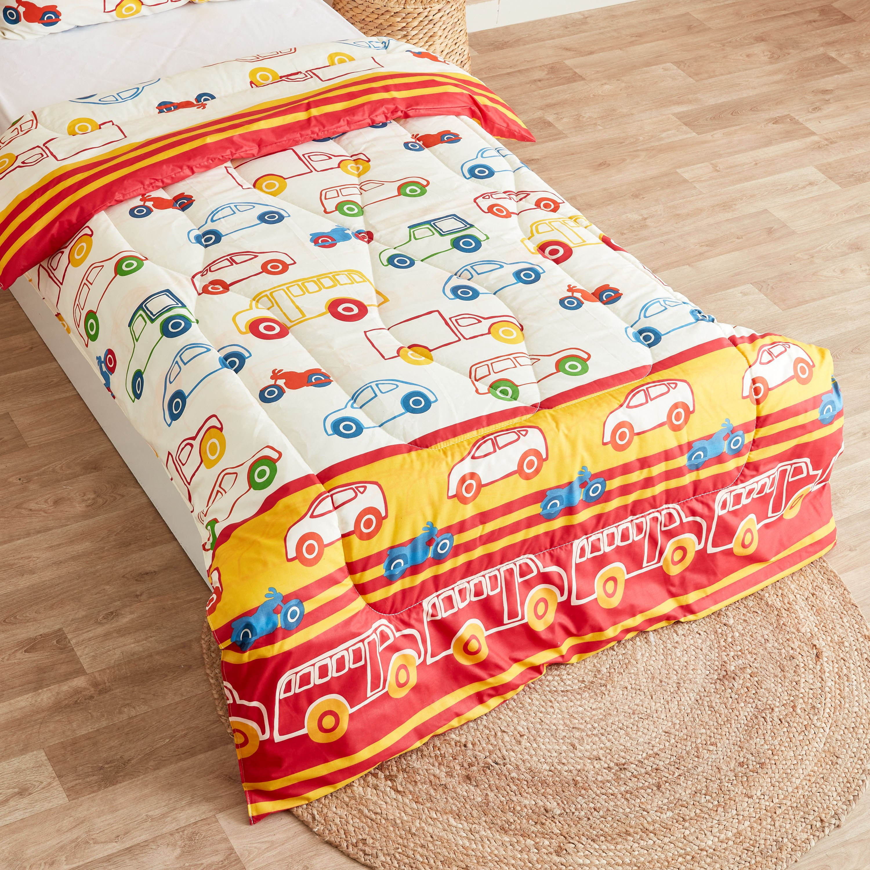 Luke Classic Cars 2-Piece Single Comforter Set - 135x220 cm-hbxhomeware-hbxkidsandyouth-image-4