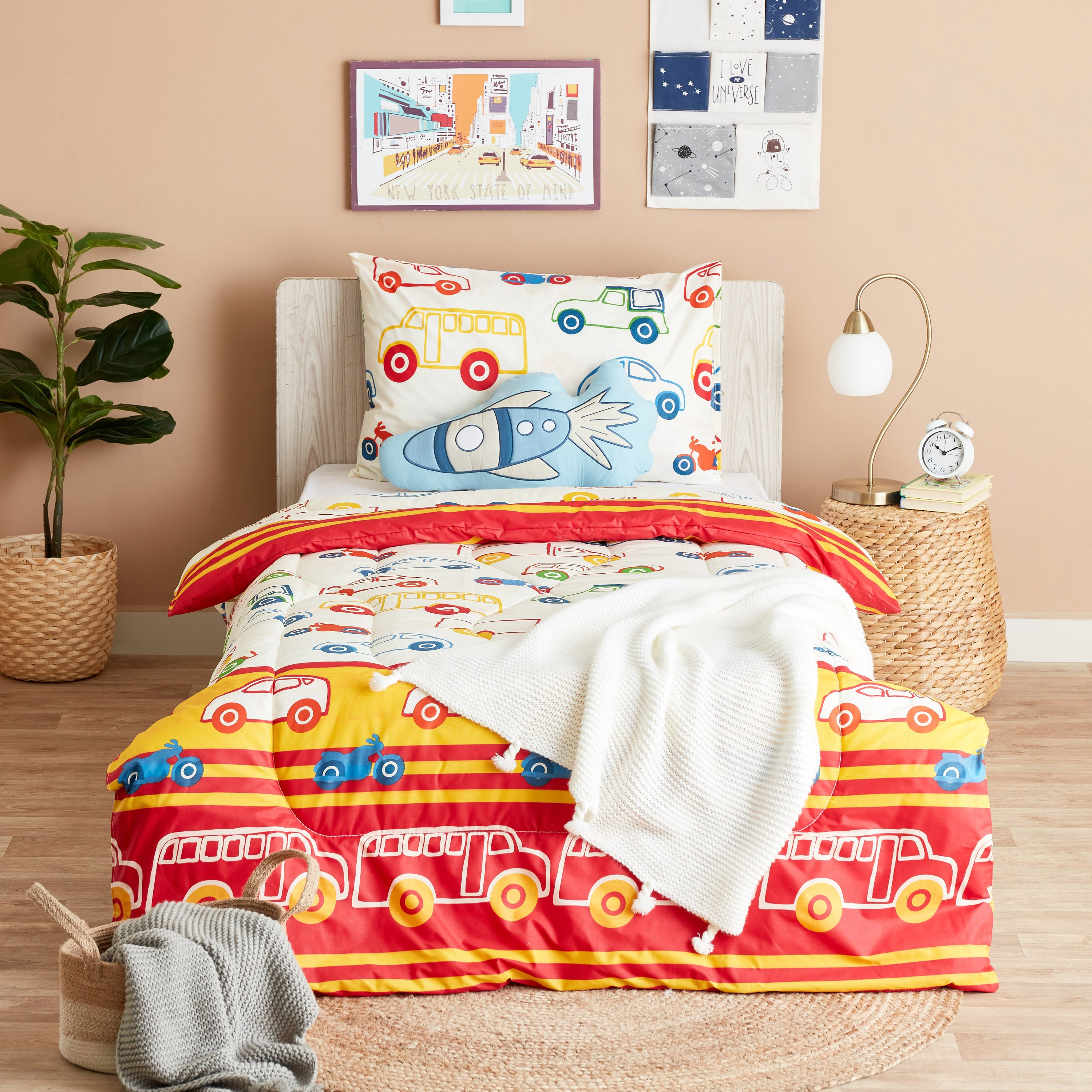 Luke Classic Cars 2-Piece Single Comforter Set - 135x220 cm-hbxhomeware-hbxkidsandyouth-image-7
