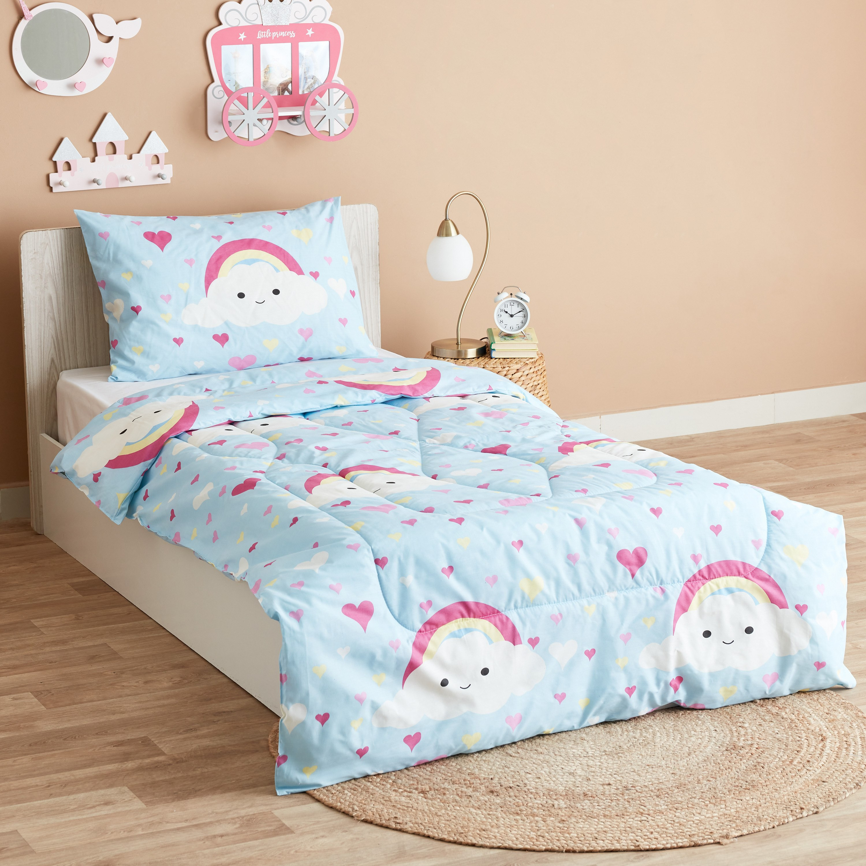 طقم لحاف فردي بتصميم قوس قزح قطعتين من لوك - 220x135 سم-hbxhomeware-hbxkidsandyouth-image-1