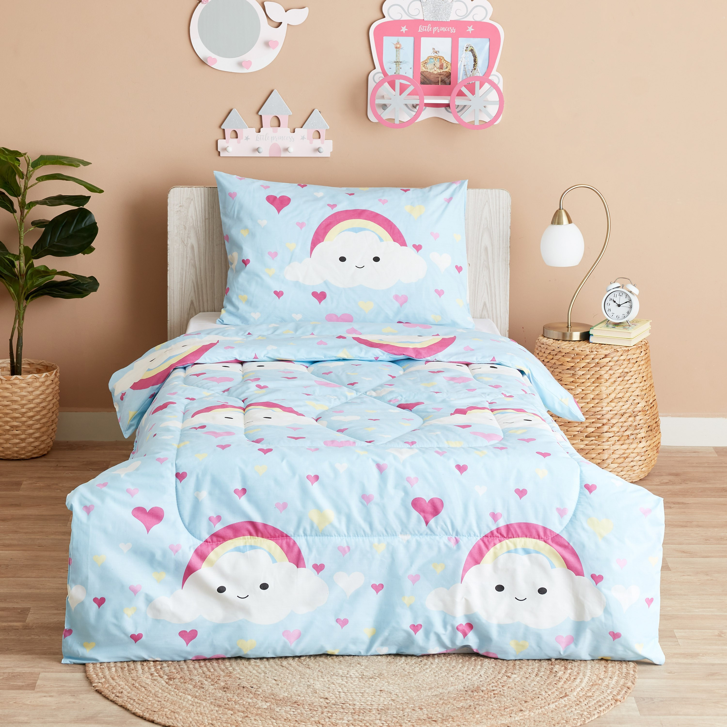 طقم لحاف فردي بتصميم قوس قزح قطعتين من لوك - 220x135 سم-hbxhomeware-hbxkidsandyouth-image-2