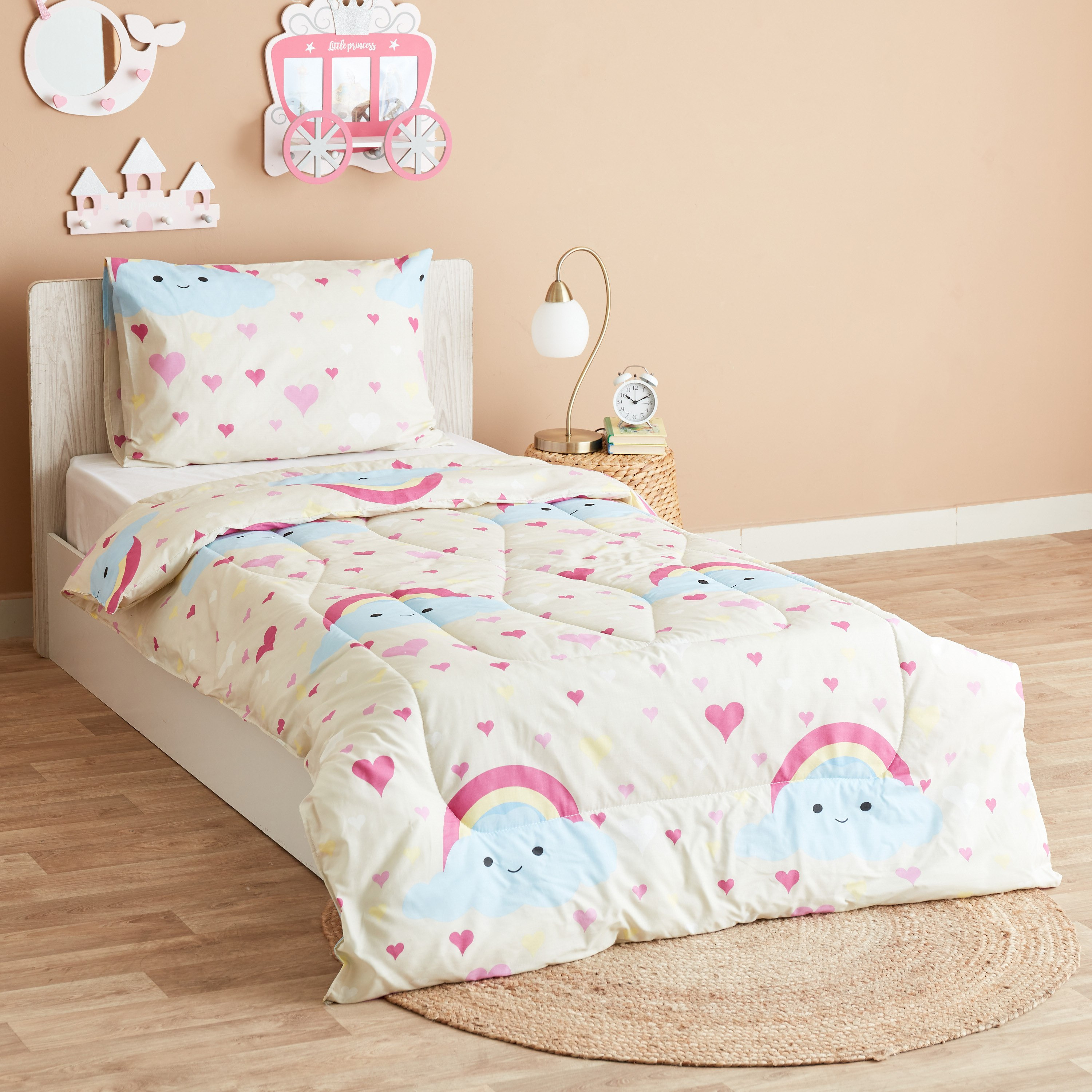 طقم لحاف فردي بتصميم قوس قزح قطعتين من لوك - 220x135 سم-hbxhomeware-hbxkidsandyouth-image-1