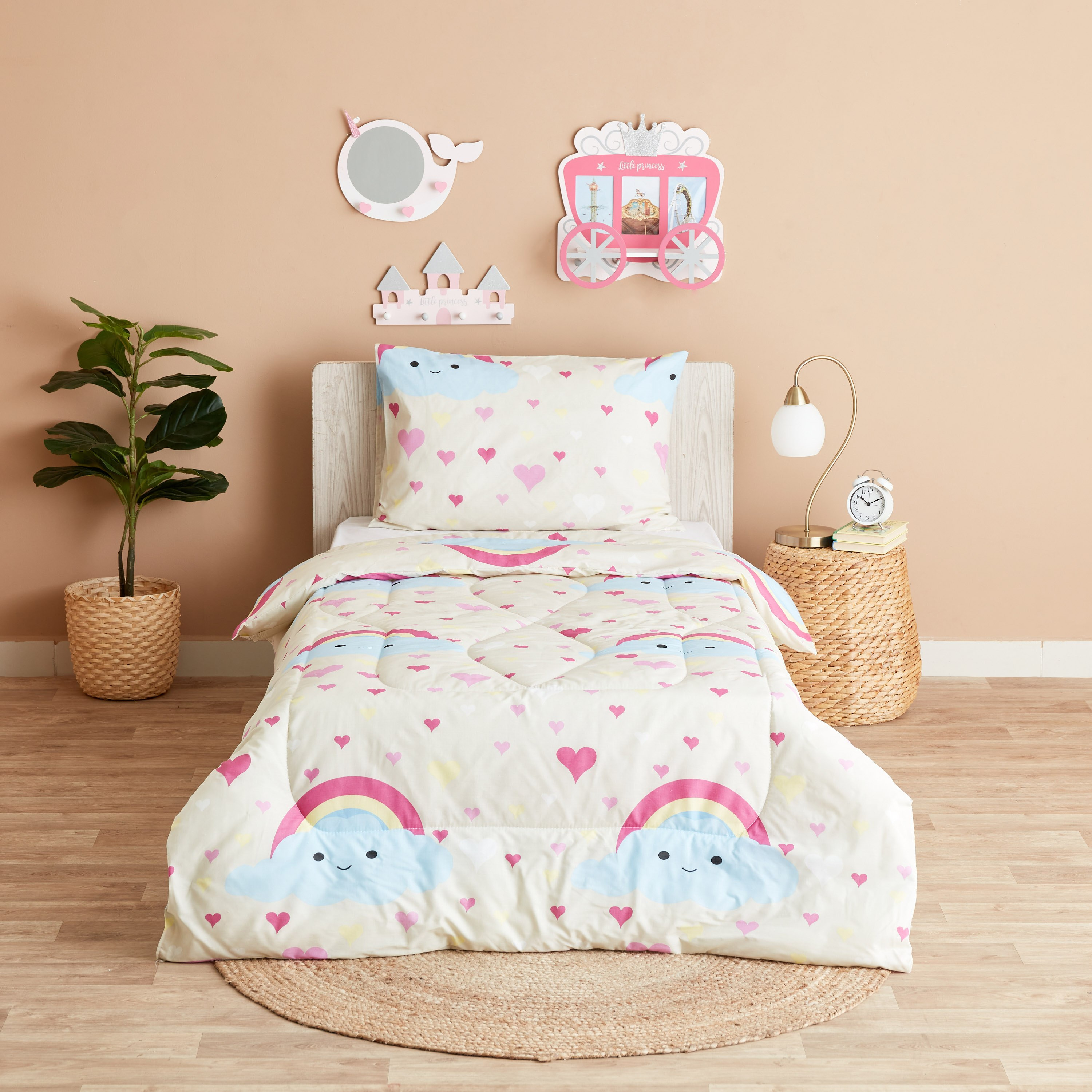 طقم لحاف فردي بتصميم قوس قزح قطعتين من لوك - 220x135 سم-hbxhomeware-hbxkidsandyouth-image-2