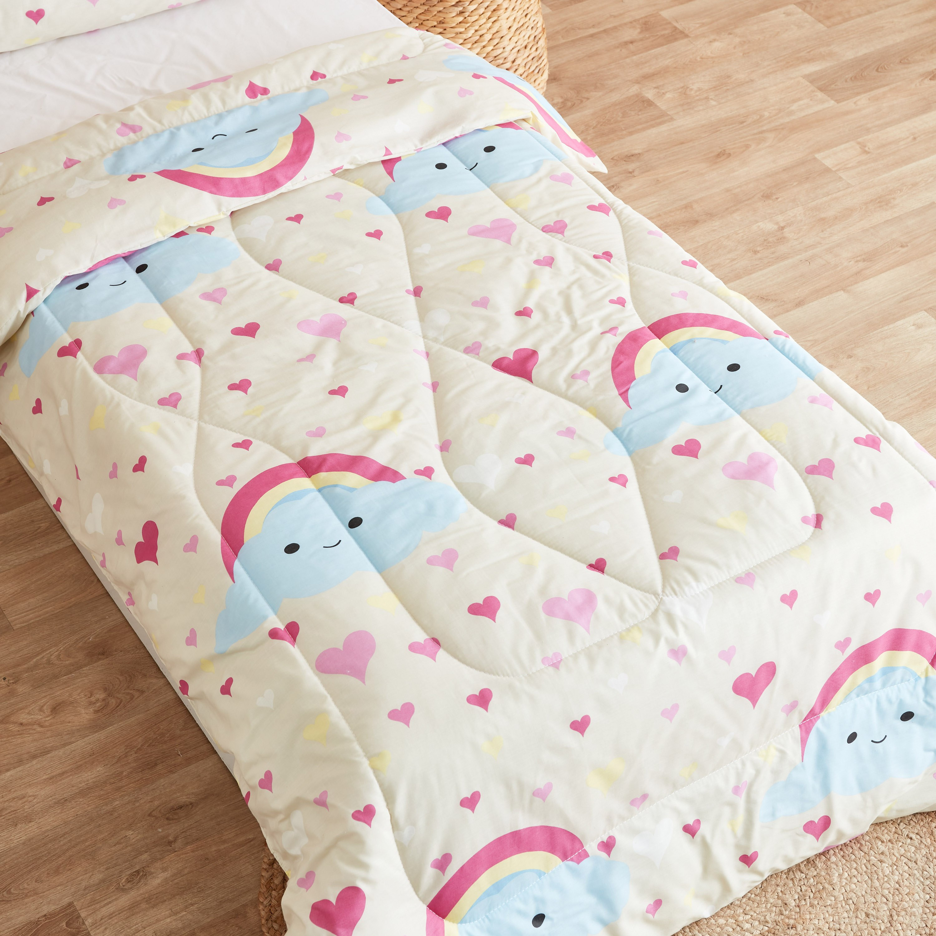 طقم لحاف فردي بتصميم قوس قزح قطعتين من لوك - 220x135 سم-hbxhomeware-hbxkidsandyouth-image-4