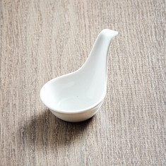Hospitality Porcelain Spoon Shaped Serving Dish - 5.5x6 cms