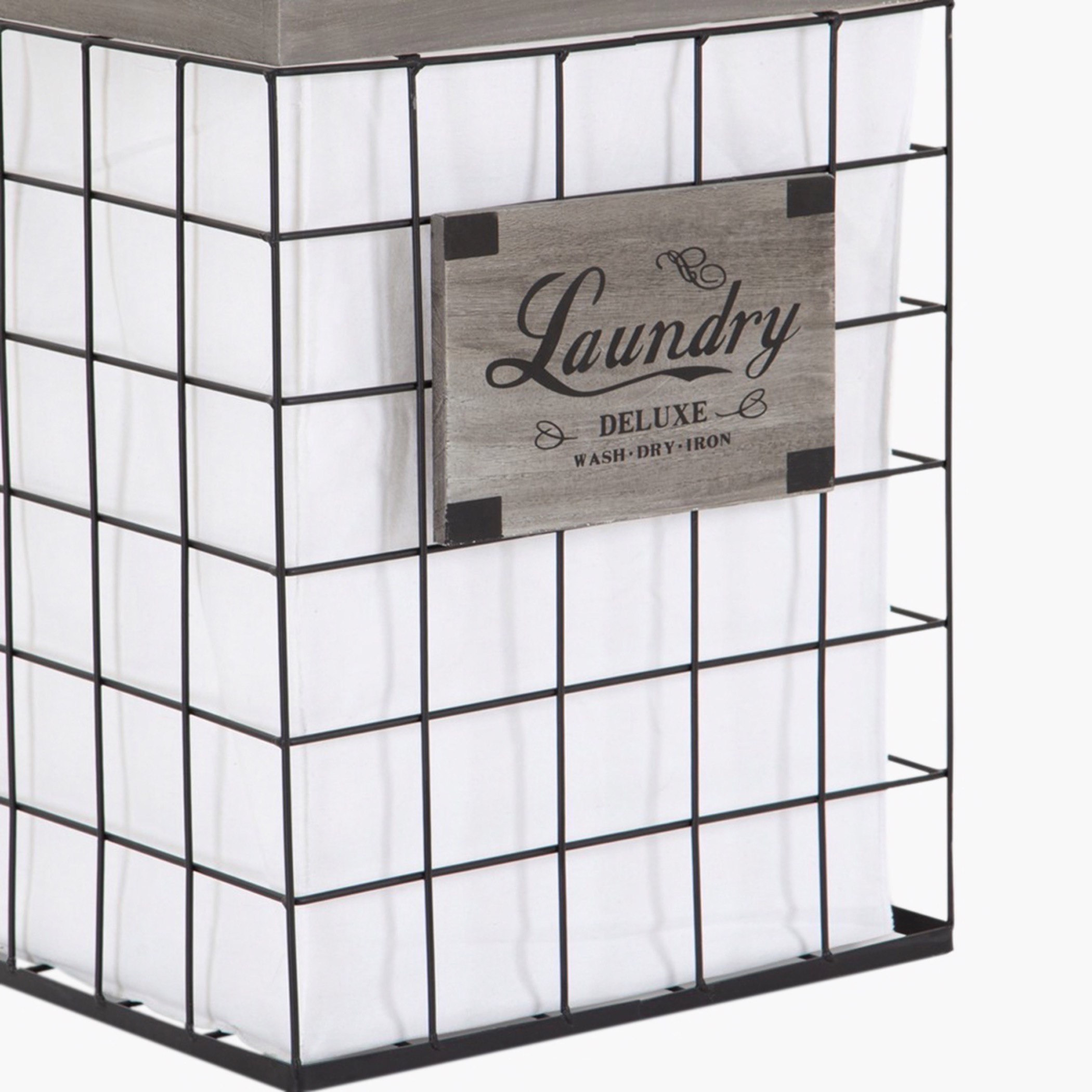سلة غسيل من الخشب والأسلاك - 40x30x55 سم-hbxbathroom-bathroomstorage-laundryhampers-image-2