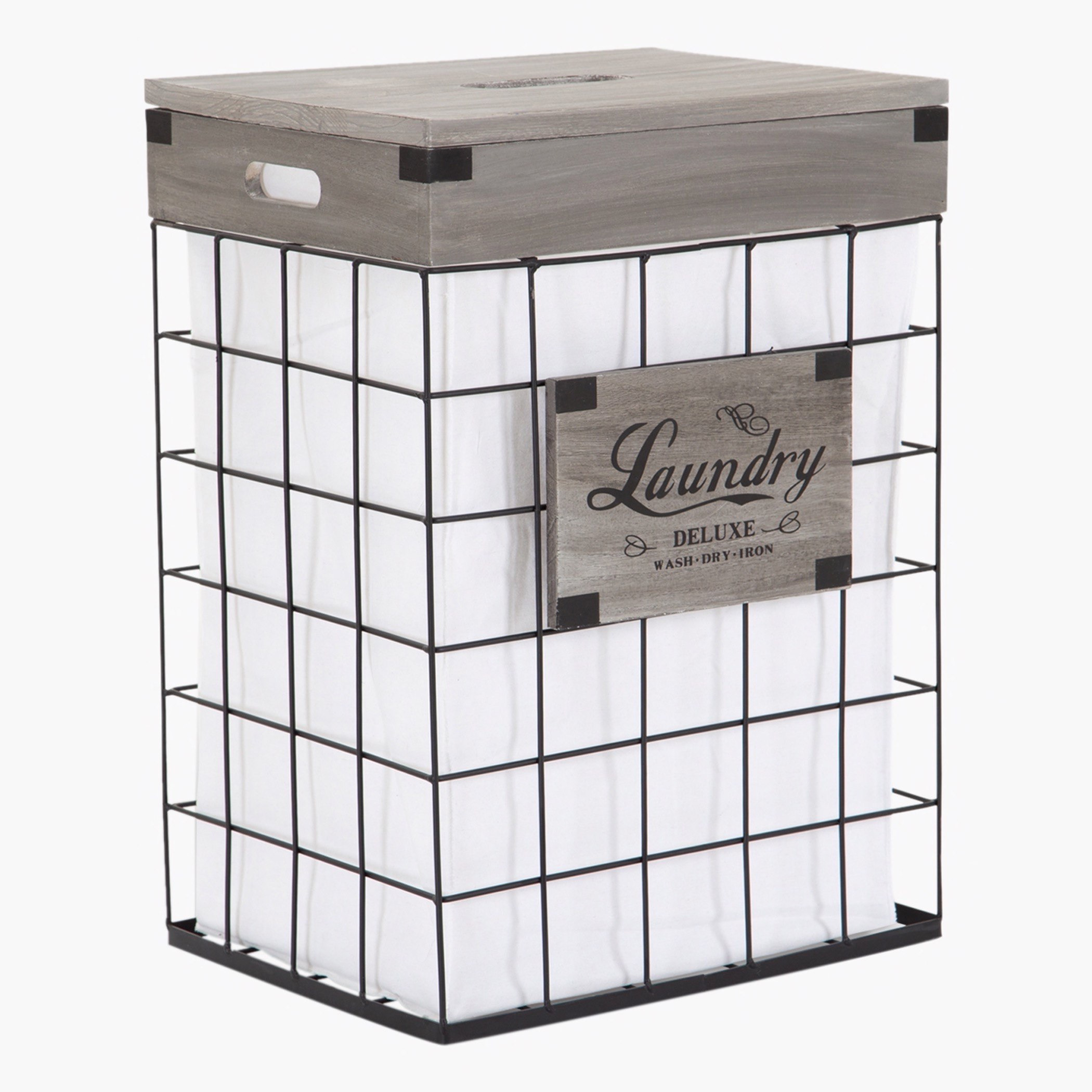 سلة غسيل من الخشب والأسلاك - 40x30x55 سم-hbxbathroom-bathroomstorage-laundryhampers-image-3
