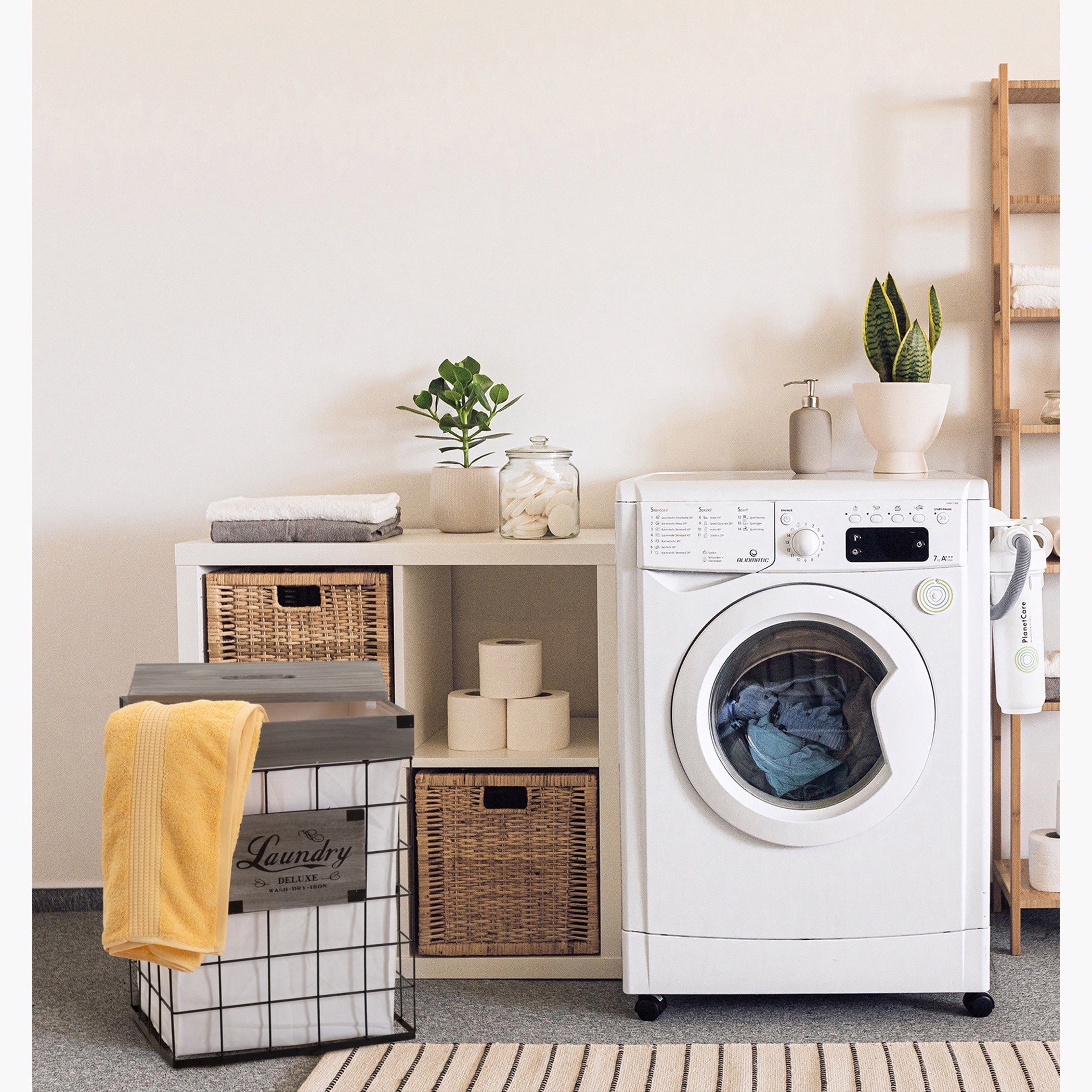 سلة غسيل من الخشب والأسلاك - 39x28x20 سم-hbxbathroom-bathroomstorage-laundryhampers-image-3