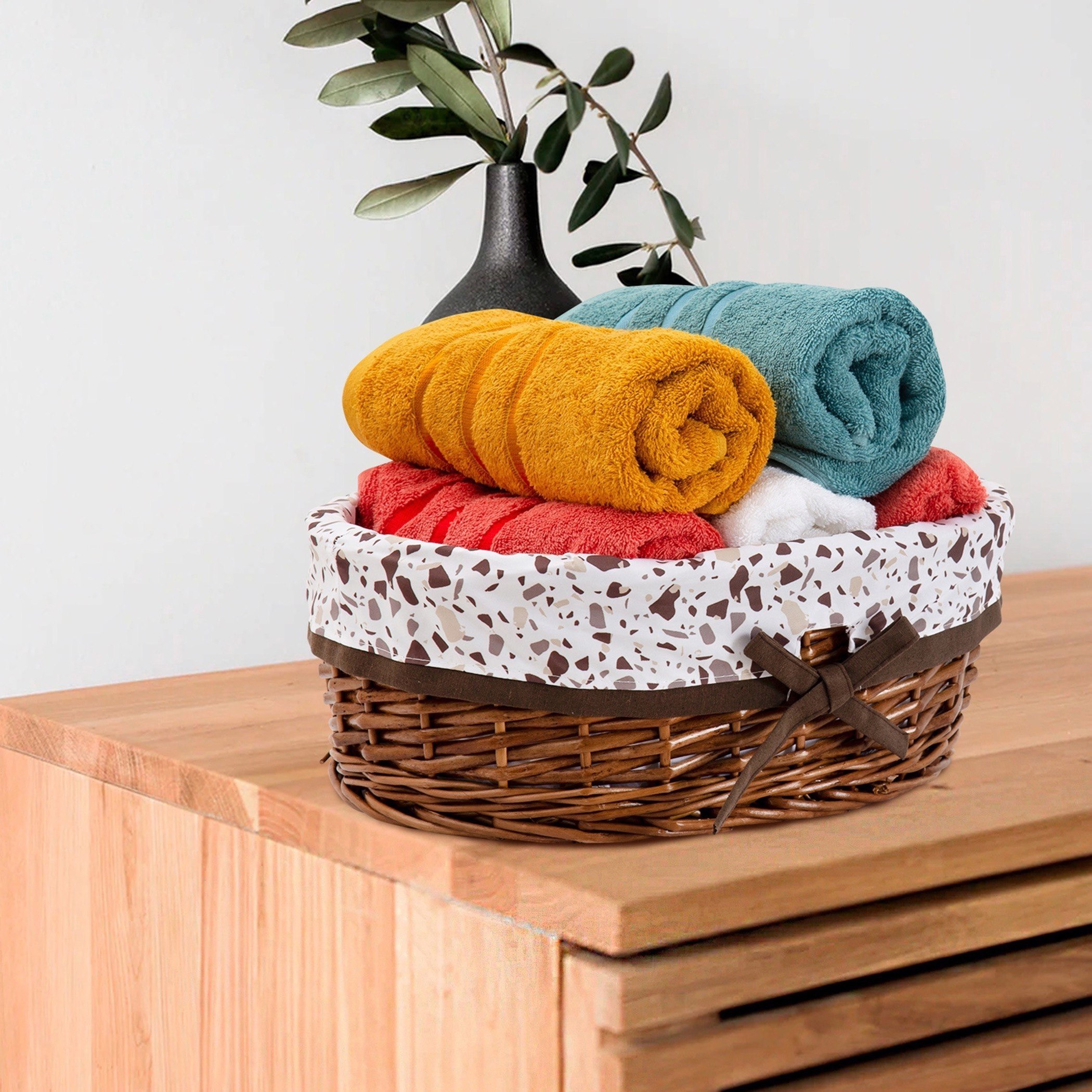 Natura Willow Oval Towel Basket - 40x32x17 cm-hbxbathroom-bathroomstorage-laundryhampers-image-1