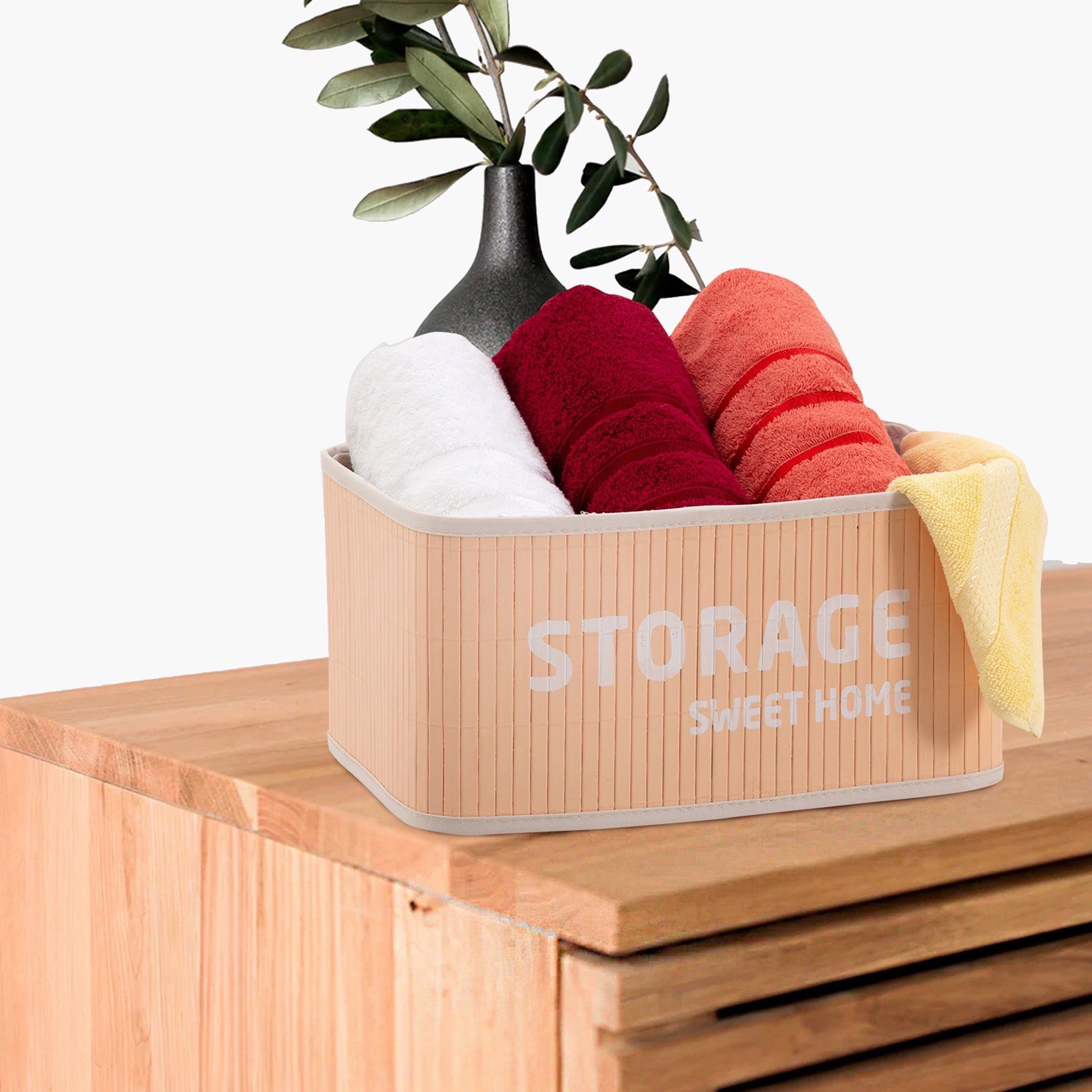 سلة تخزين مستطيلة كلاسيكية من الخيزران من ناتشورا - 32×22×16 سم-hbxbathroom-bathroomstorage-laundryhampers-image-1