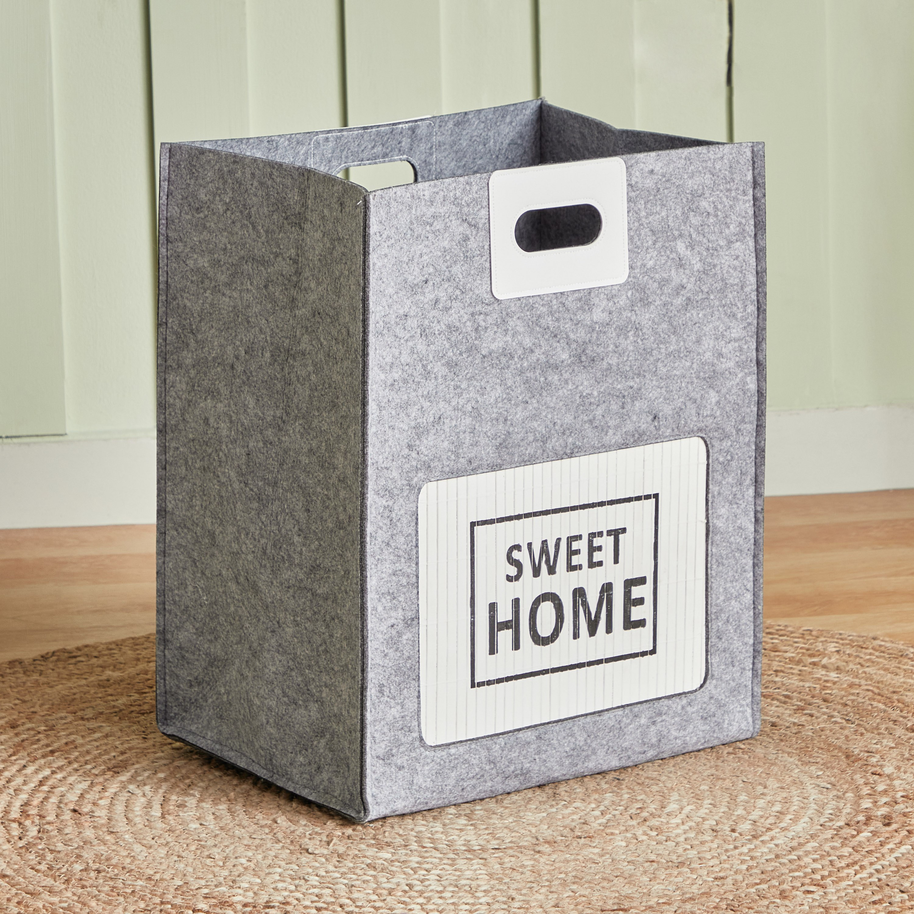 Felt Sweet Home Rectangular Laundry Hamper - 42x32x52 cm-hbxbathroom-bathroomstorage-laundryhampers-image-2