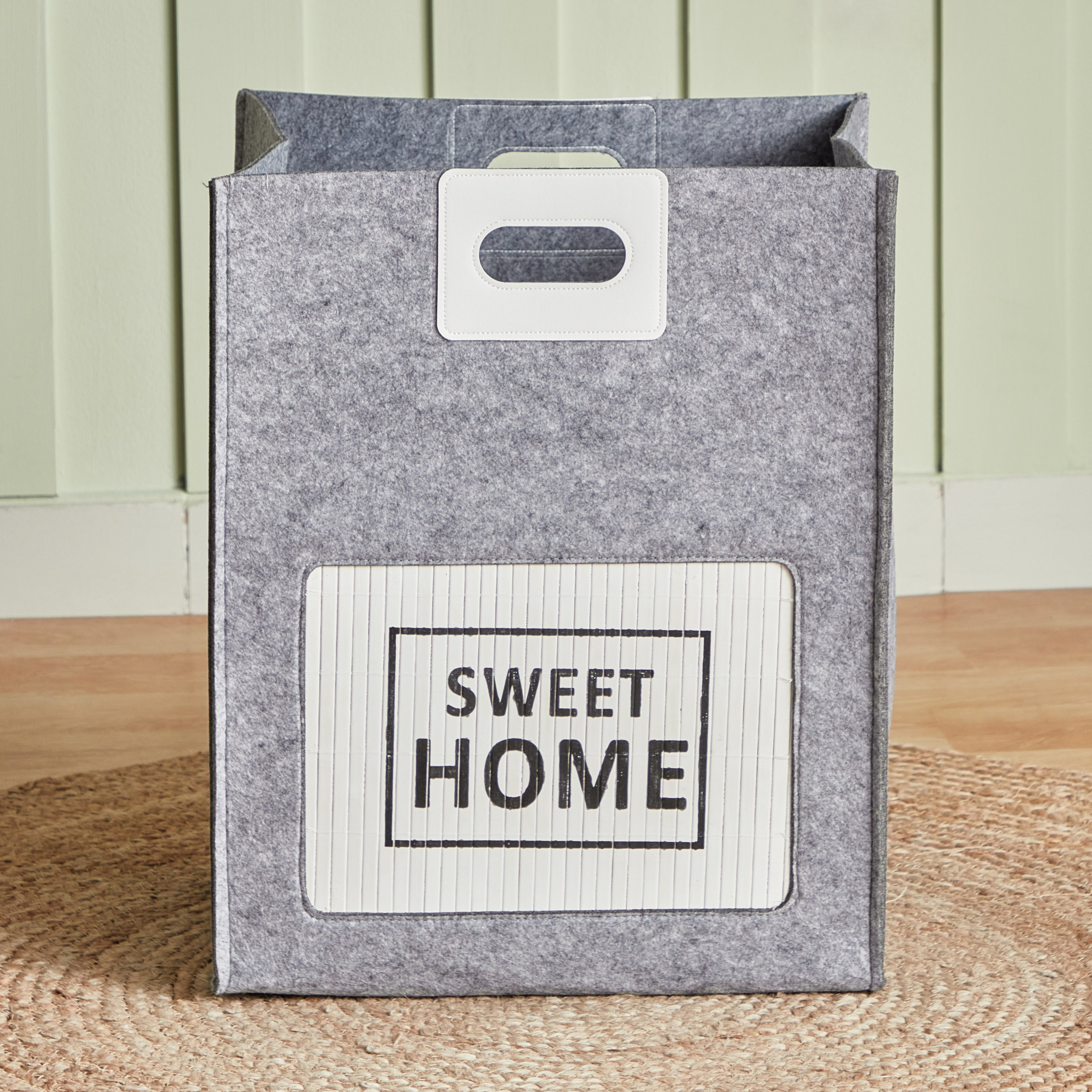 Felt Sweet Home Rectangular Laundry Hamper - 42x32x52 cm-hbxbathroom-bathroomstorage-laundryhampers-image-3