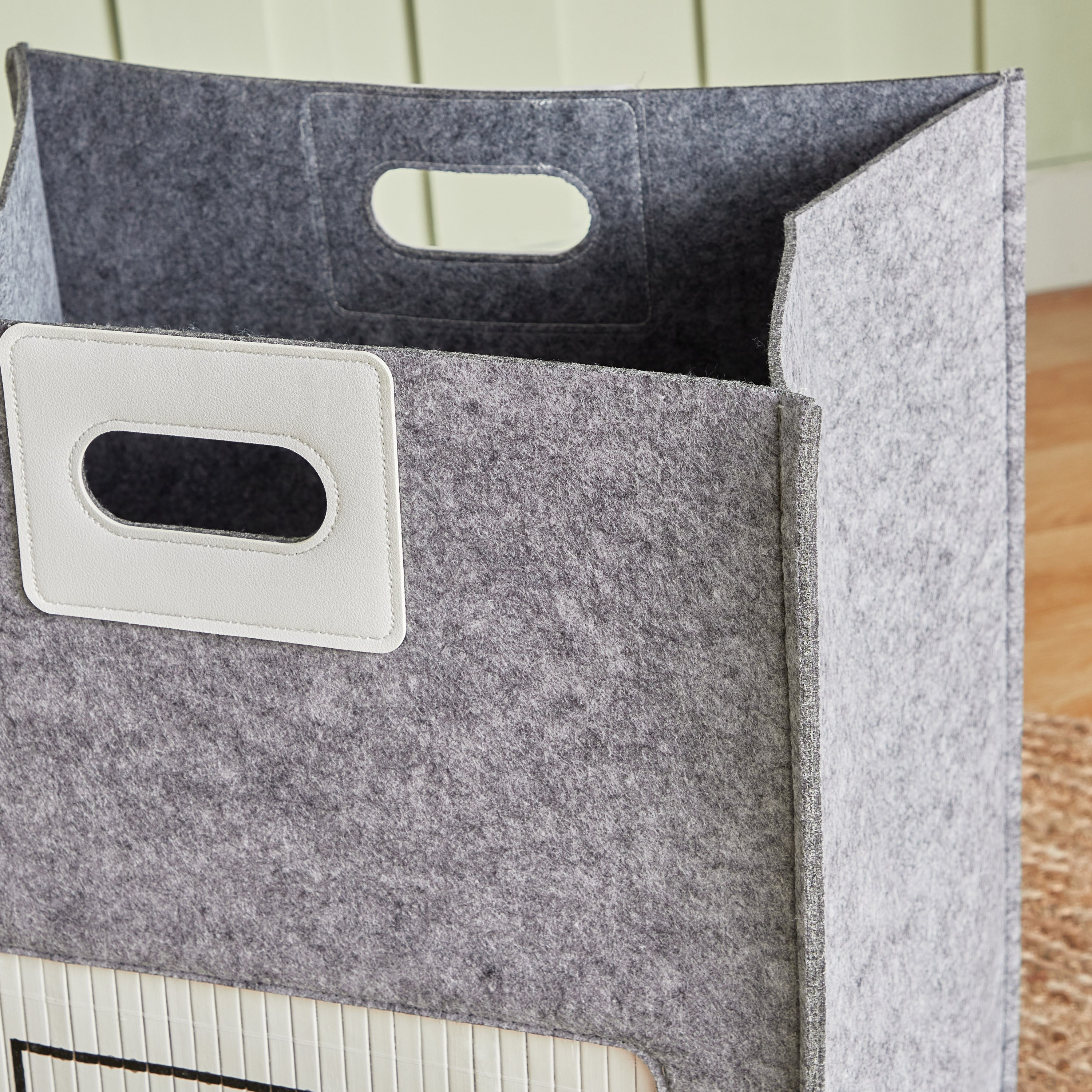 Felt Sweet Home Rectangular Laundry Hamper - 42x32x52 cm-hbxbathroom-bathroomstorage-laundryhampers-image-4