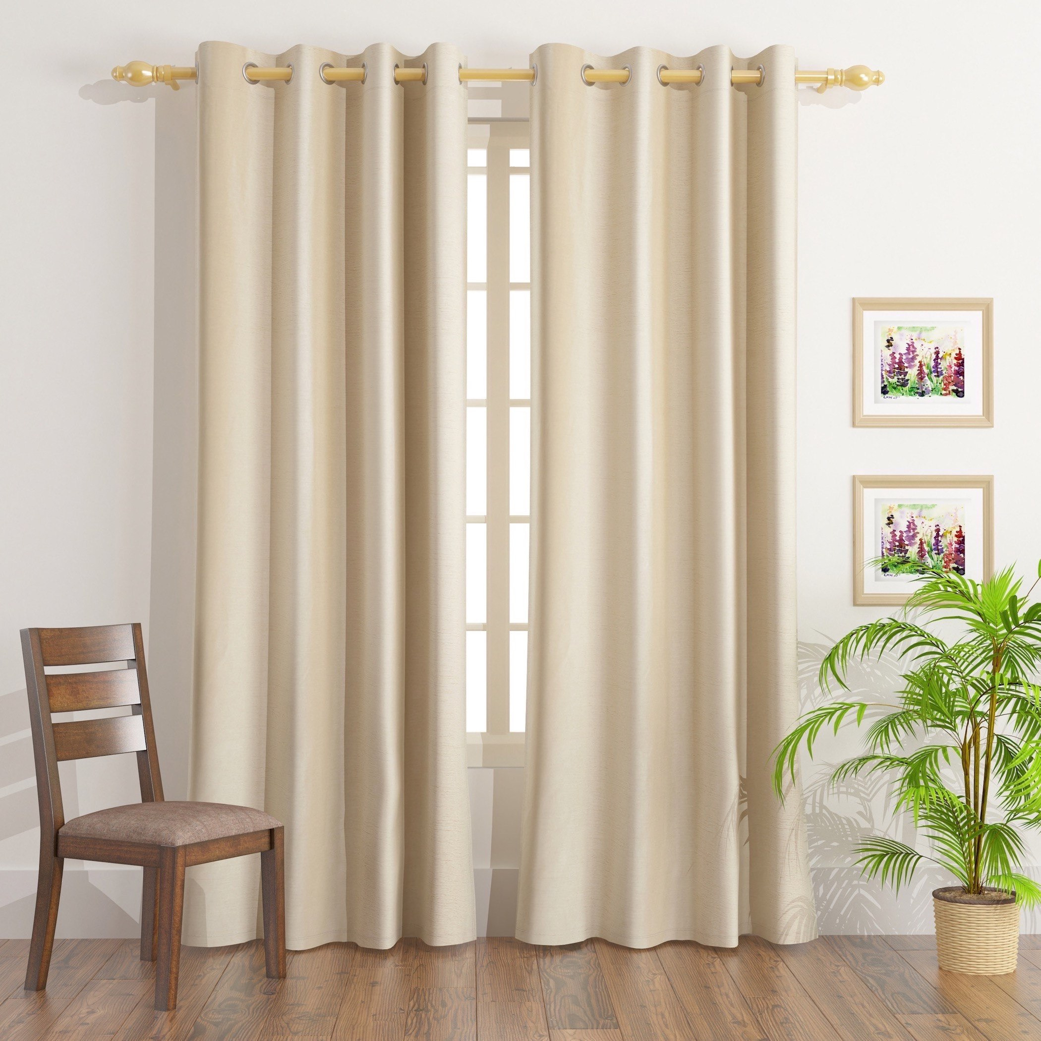 طقم ستائر قطعتين من شنيل - 130x240 سم-hbxhomeware-hbxdecorandfurnishings-image-1