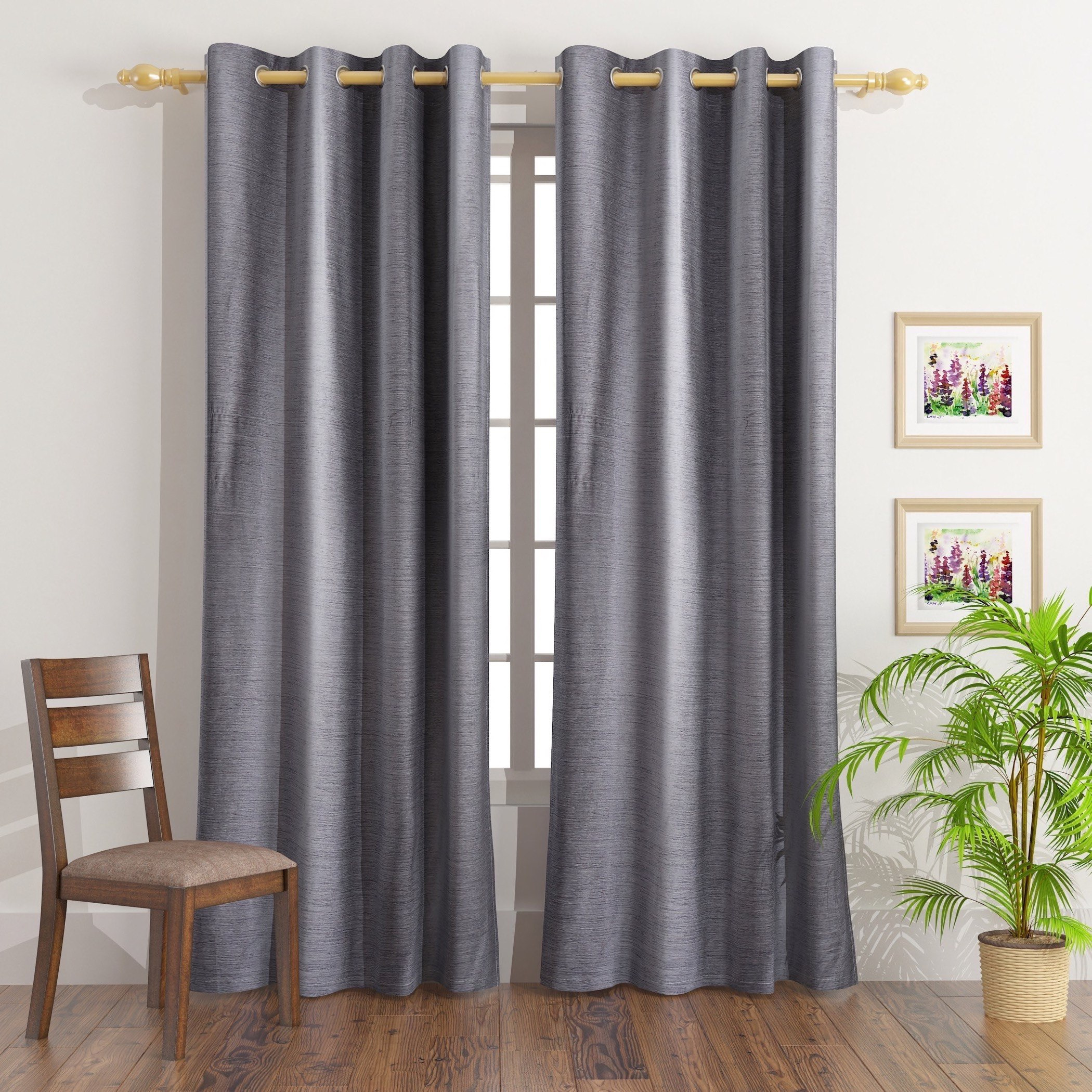 طقم ستائر قطعتين من شنيل - 130x240 سم-hbxhomeware-hbxdecorandfurnishings-image-1