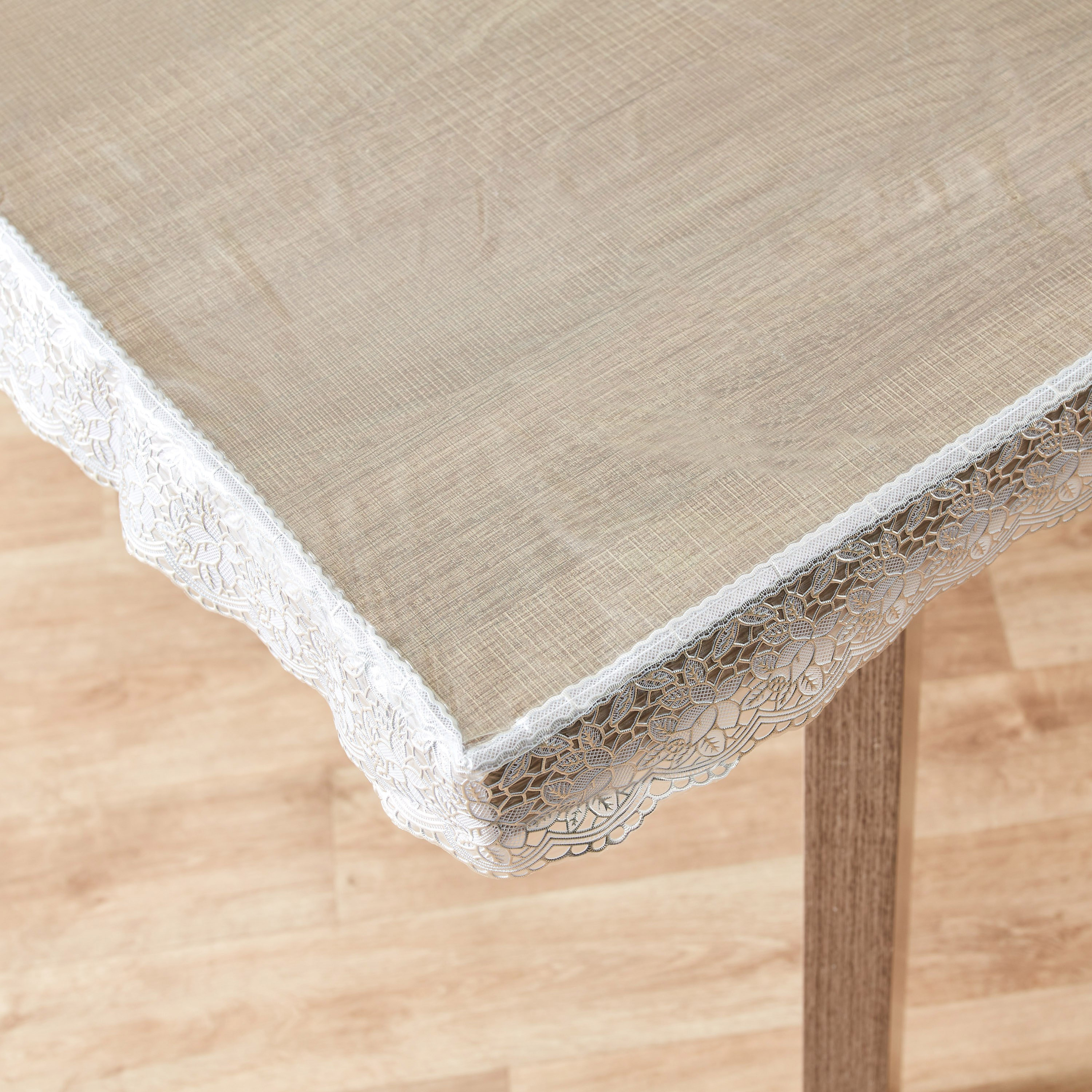 غطاء طاولة شفاف بحواف دانتيل من كريستالو - 132x178 سم-hbxdecorandfurnishings-homefurnishings-tablelinens-image-2