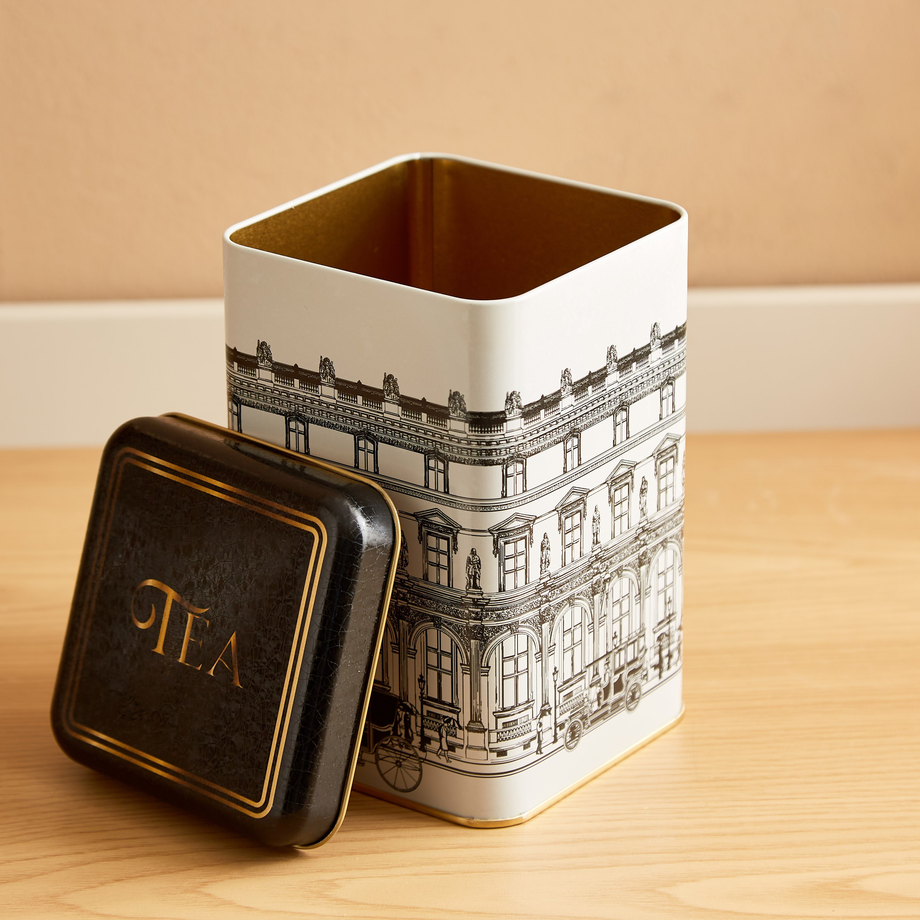 Feast Square Shaped Tea Canister with Lid - 10.5x15 cm-hbxhomeware-hbxkitchen-image-2