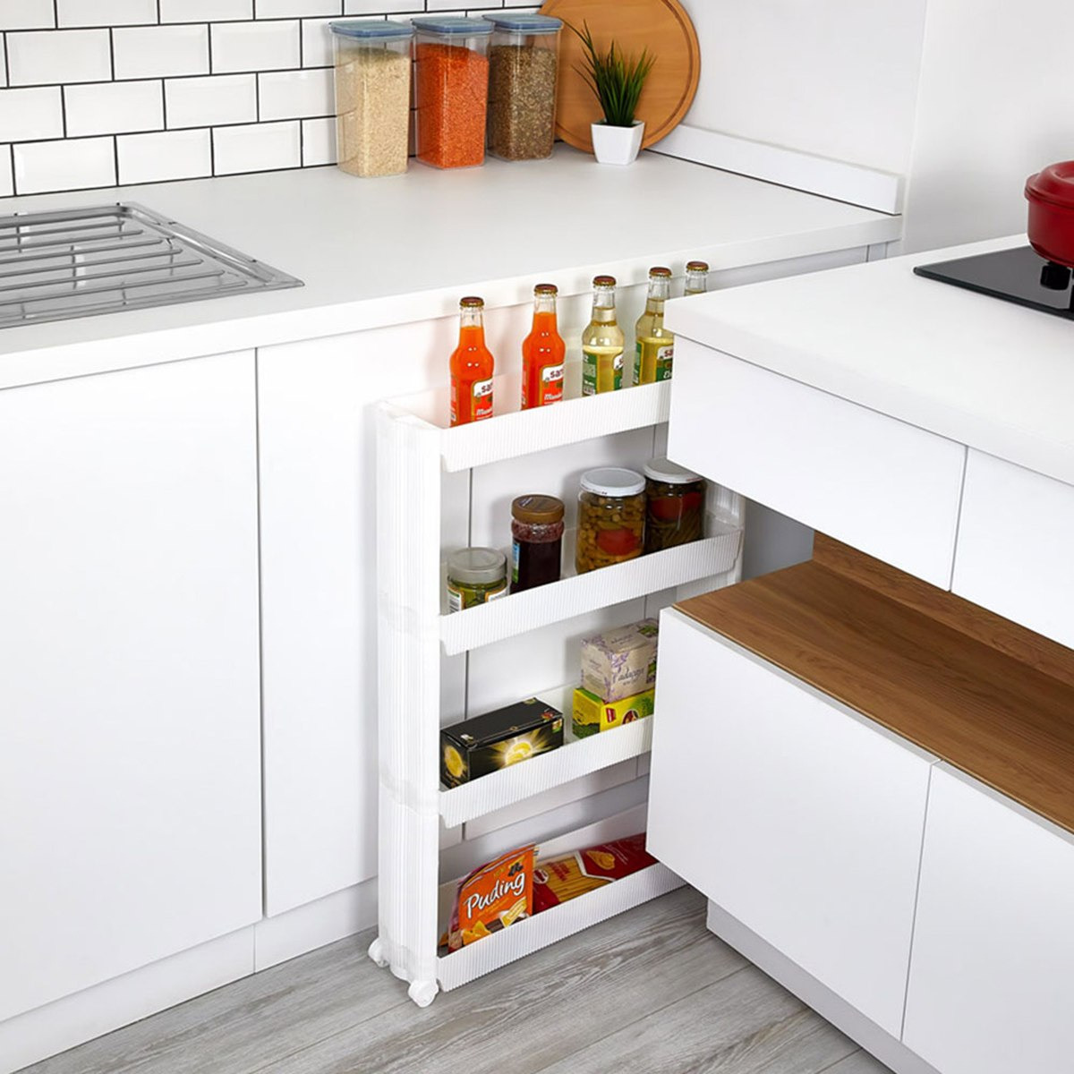 عربة ترولي رفيعة 4 مستويات من فيست - 78x54x54 سم-hbxhomeware-hbxkitchen-image-1