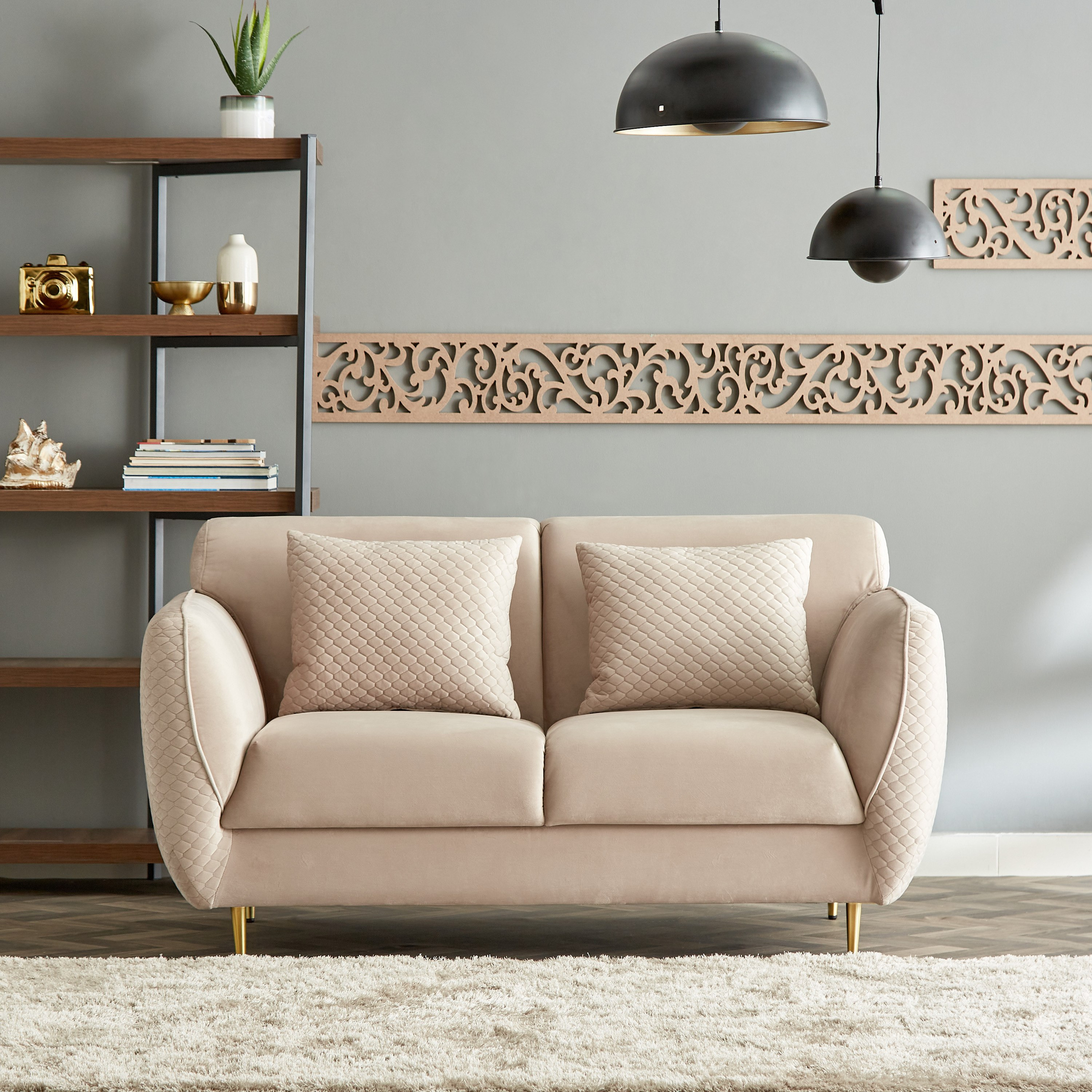 كنبة مخملية مقعدين مع وسادتين من تيهاني-hbxlivingroom-sofasandarmchairs-sofas-image-1