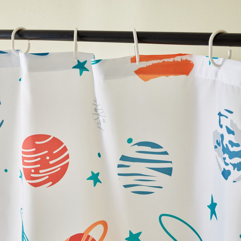 Gemini Cosmic Planets Shower Curtain - 180x180 cm-Shower Curtains-image-2