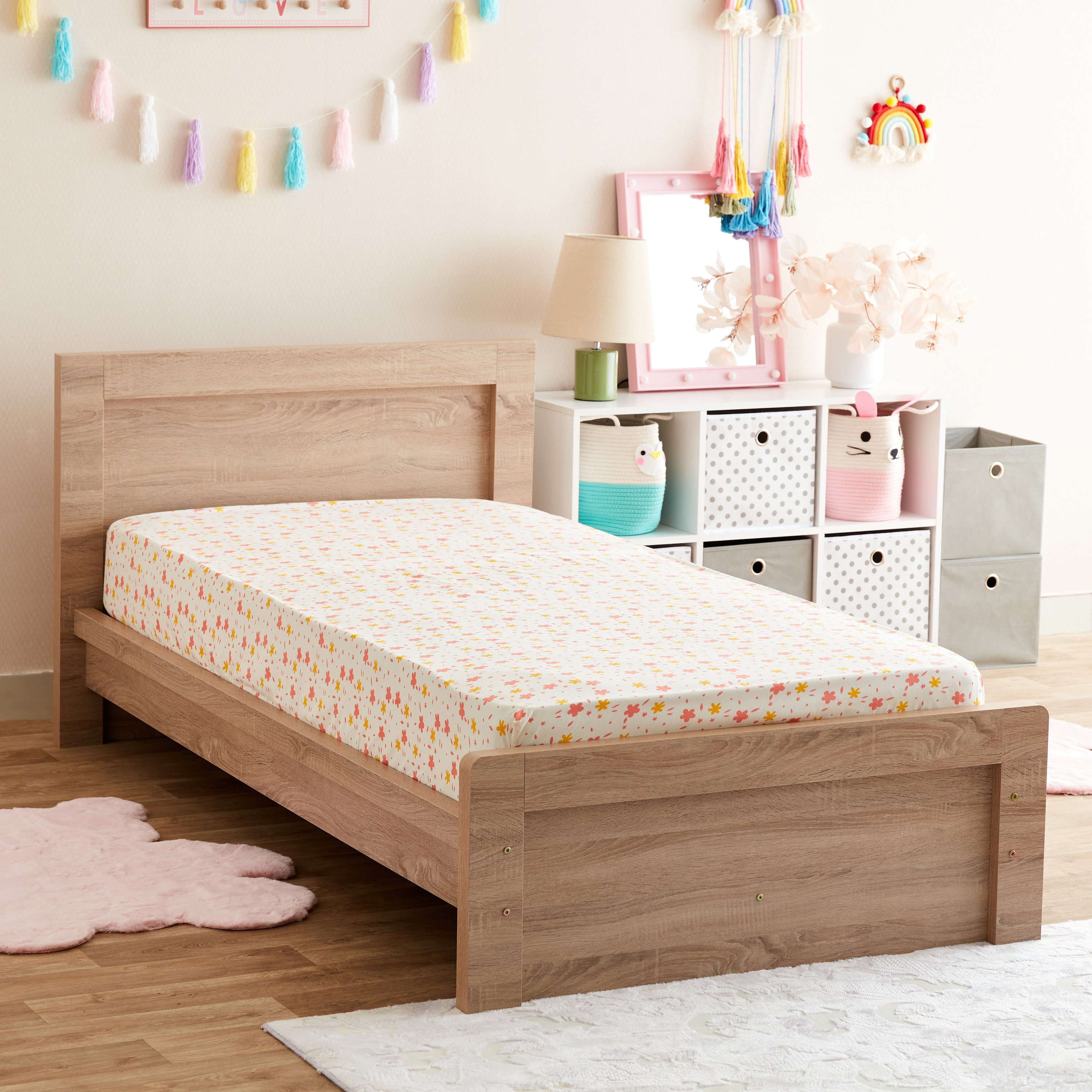 شرشف مطاطي قطن فردي كاباس من هرميون - 90x200+25 سم-hbxhomeware-hbxkidsandyouth-image-1