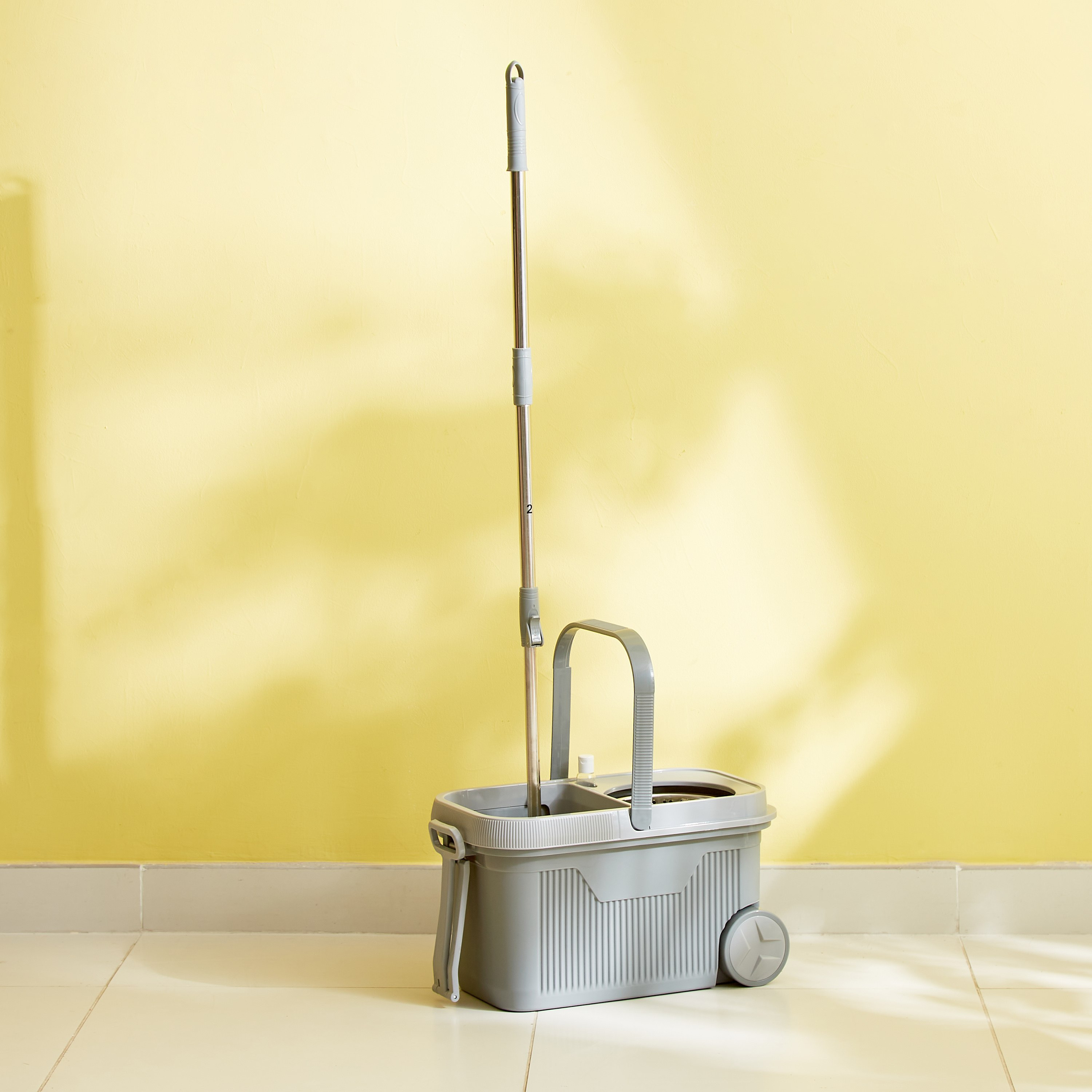 دلو ممسحة دوارة بمقبض ستانليس ستيل وعبوة من إليت-hbxbathroom-laundry-cleaningaccessories-image-2