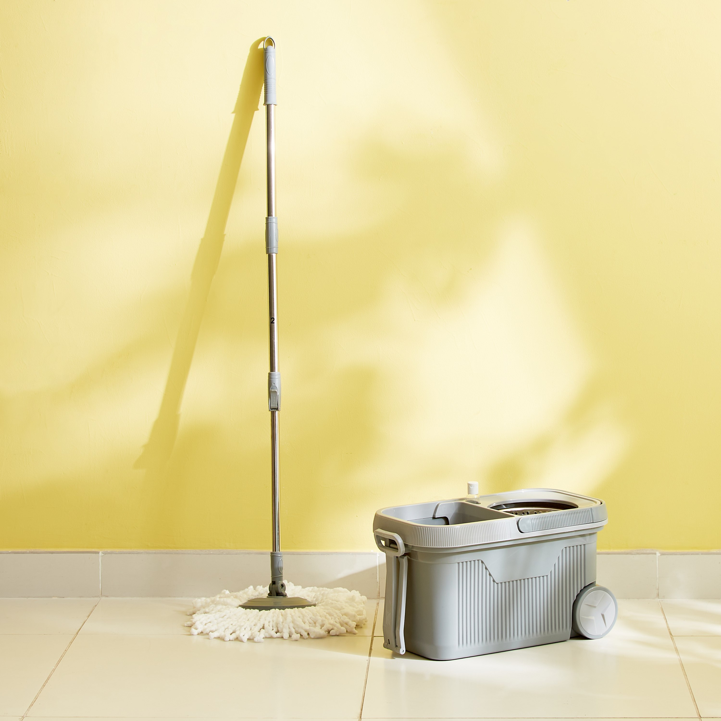 دلو ممسحة دوارة بمقبض ستانليس ستيل وعبوة من إليت-hbxbathroom-laundry-cleaningaccessories-image-3