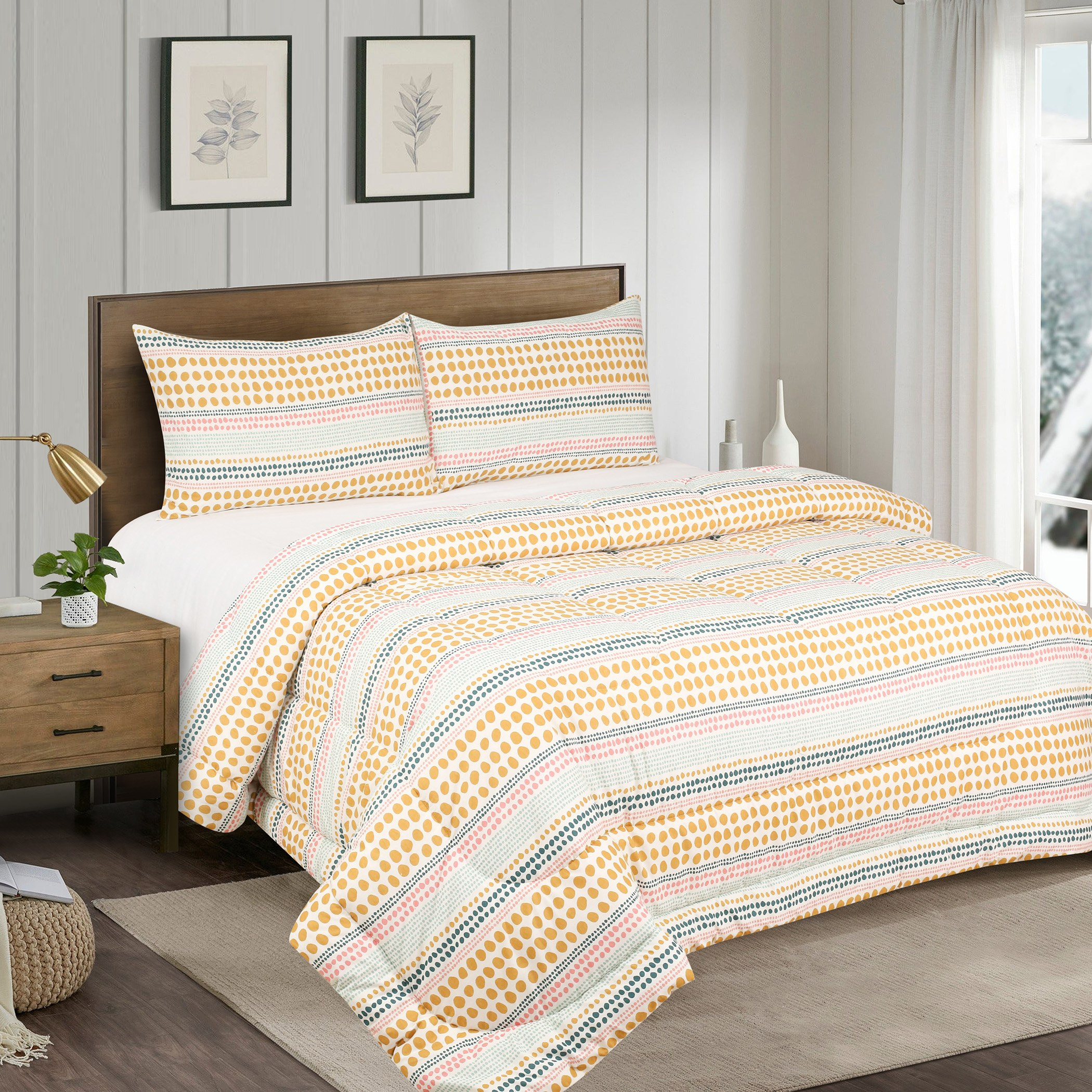 طقم لحاف قطني مزدوج بطبعات 3 قطع من ماديسون - 160x220 سم-hbxhomeware-hbxdecorandfurnishings-image-1