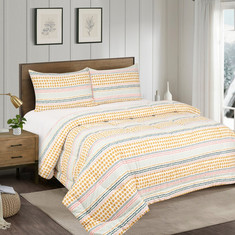 Madison Celtic 3-Piece Dotted Stripe Print Twin Cotton Comforter Set - 160x220 cm