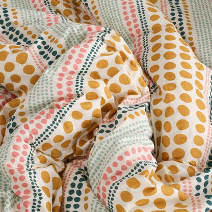 Madison Celtic 5-Piece Dotted Stripe Printed Cotton King Comforter Set - 220x240 cms