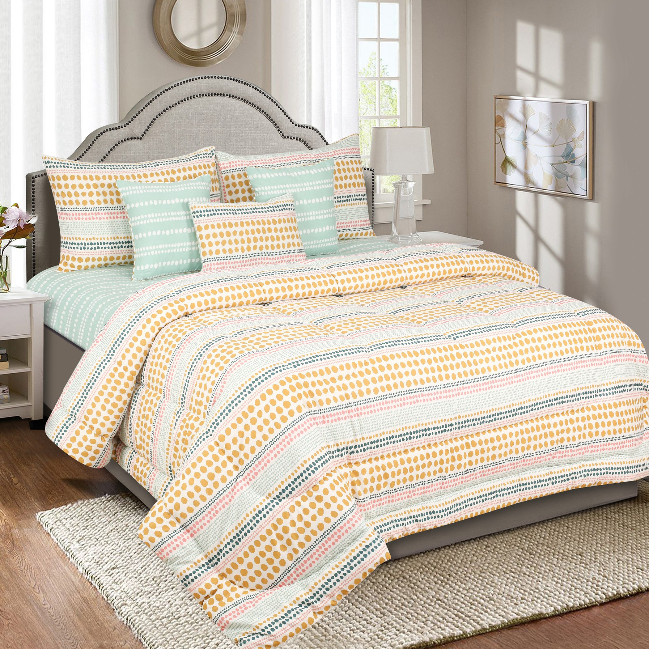 طقم لحاف كينج قطني بطبعات 7 قطع من ماديسون - 220x240 سم-hbxhomeware-bedding-bedinabag-image-1
