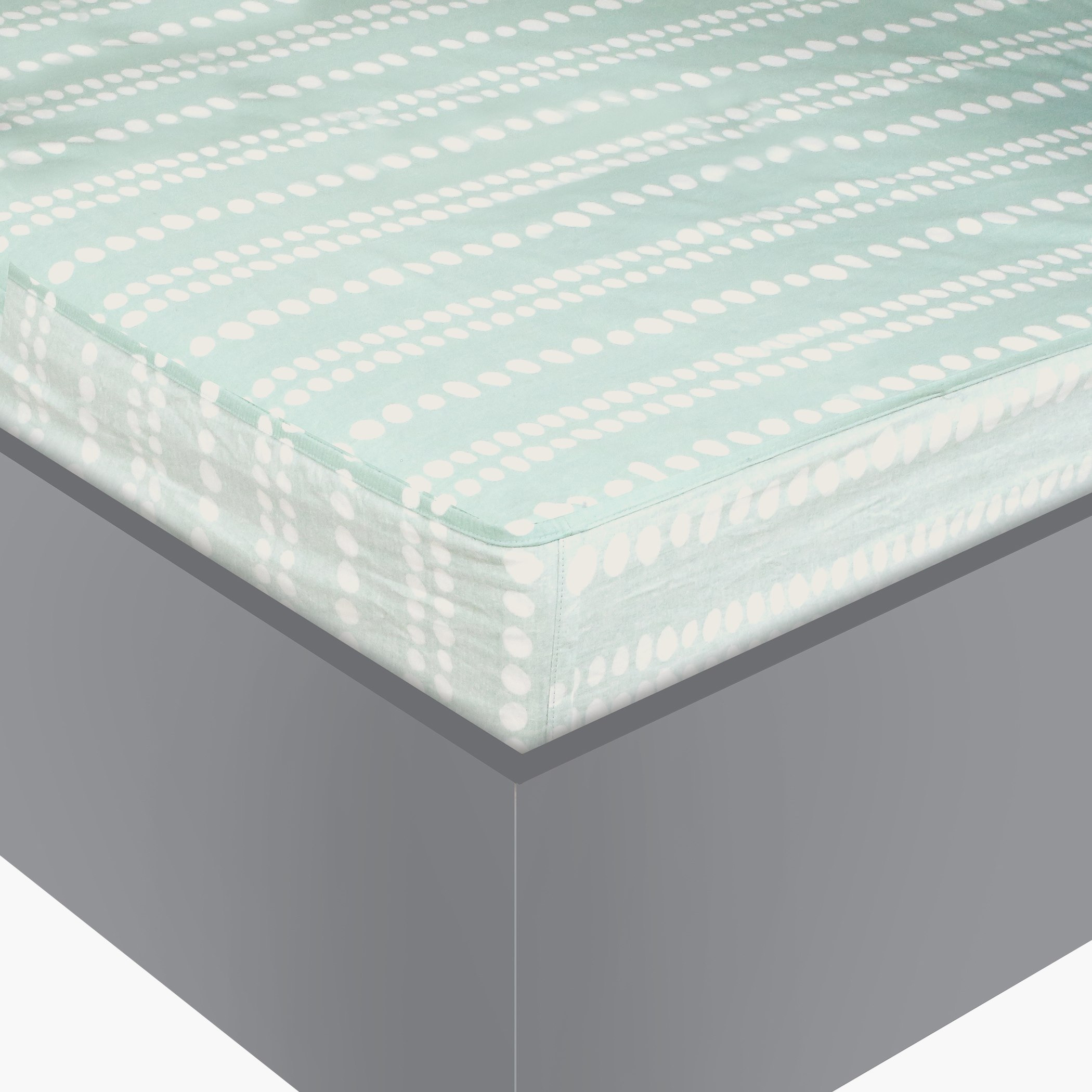 شرشف مطاطي قطني مزدوج بطبعات مخططة ومنقطة من ماديسون - 120x200+25 سم-hbxhomeware-hbxbedroom-image-4