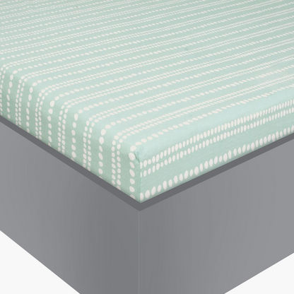 Madison Celtic Dotted Stripes Print Queen Cotton Fitted Sheet - 150x200+25 cms