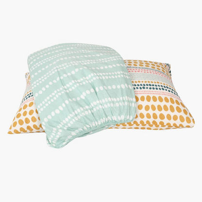 Madison Celtic Dotted Stripes Print Super King Cotton Fitted Sheet - 200x200+25 cms