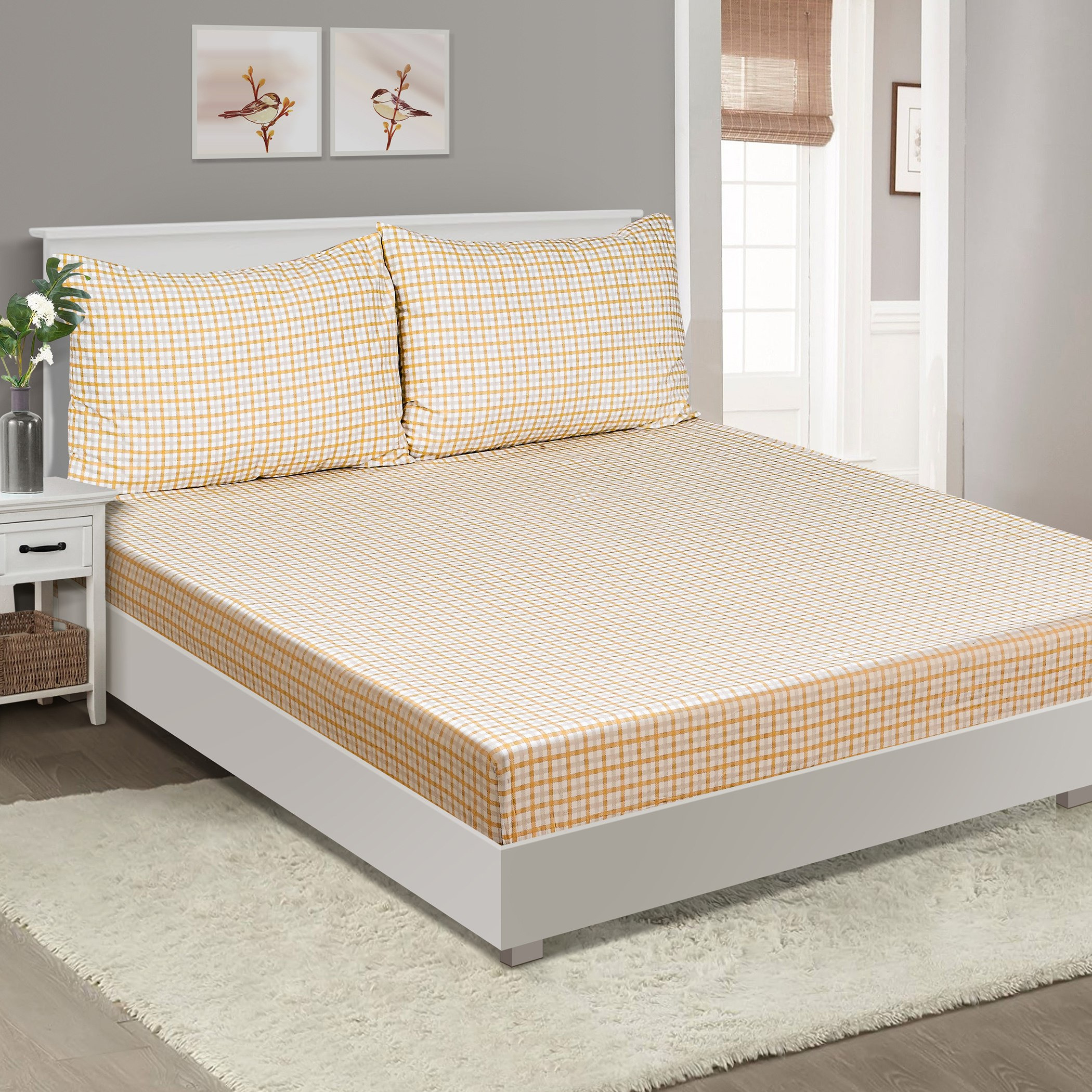 شرشف مطاطي مزدوج قطن بطبعات من ماديسون - 120x200+25 سم-hbxhomeware-hbxbedroom-image-1
