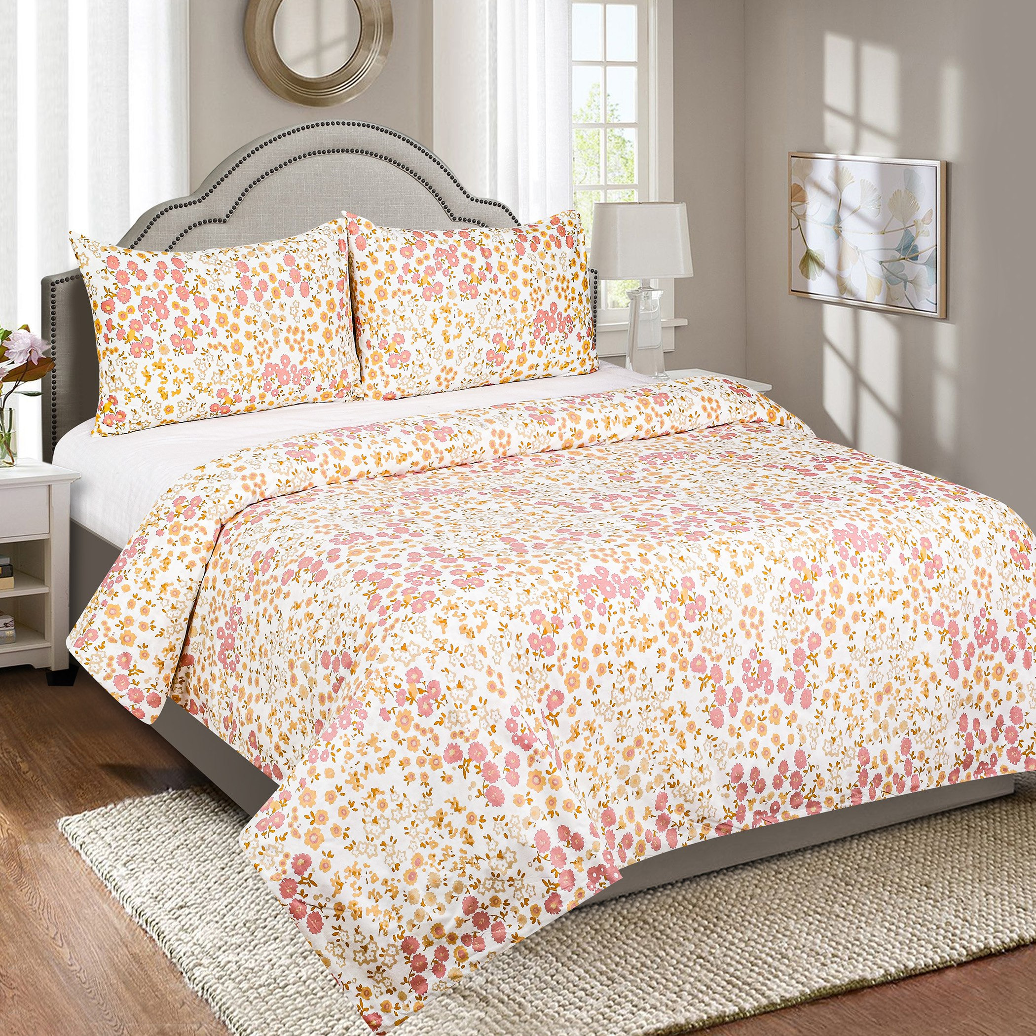 طقم غطاء لحاف قطن مزدوج 3 قطع بطبعات أزهار من ماديسون - 150x220 سم-PROMO_HB_AE_B1G1_250925-image-1
