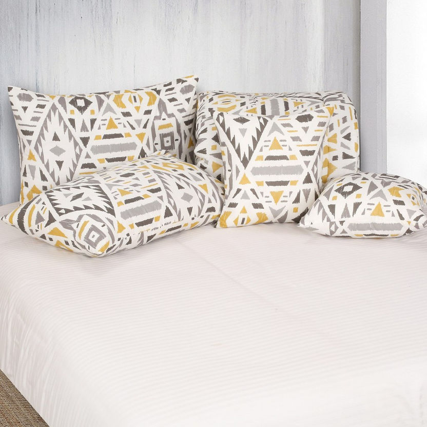 Aurora 5-Piece Aztec Gio Print Cotton Queen Comforter Set - 200x240 cm-Comforter Sets-image-2