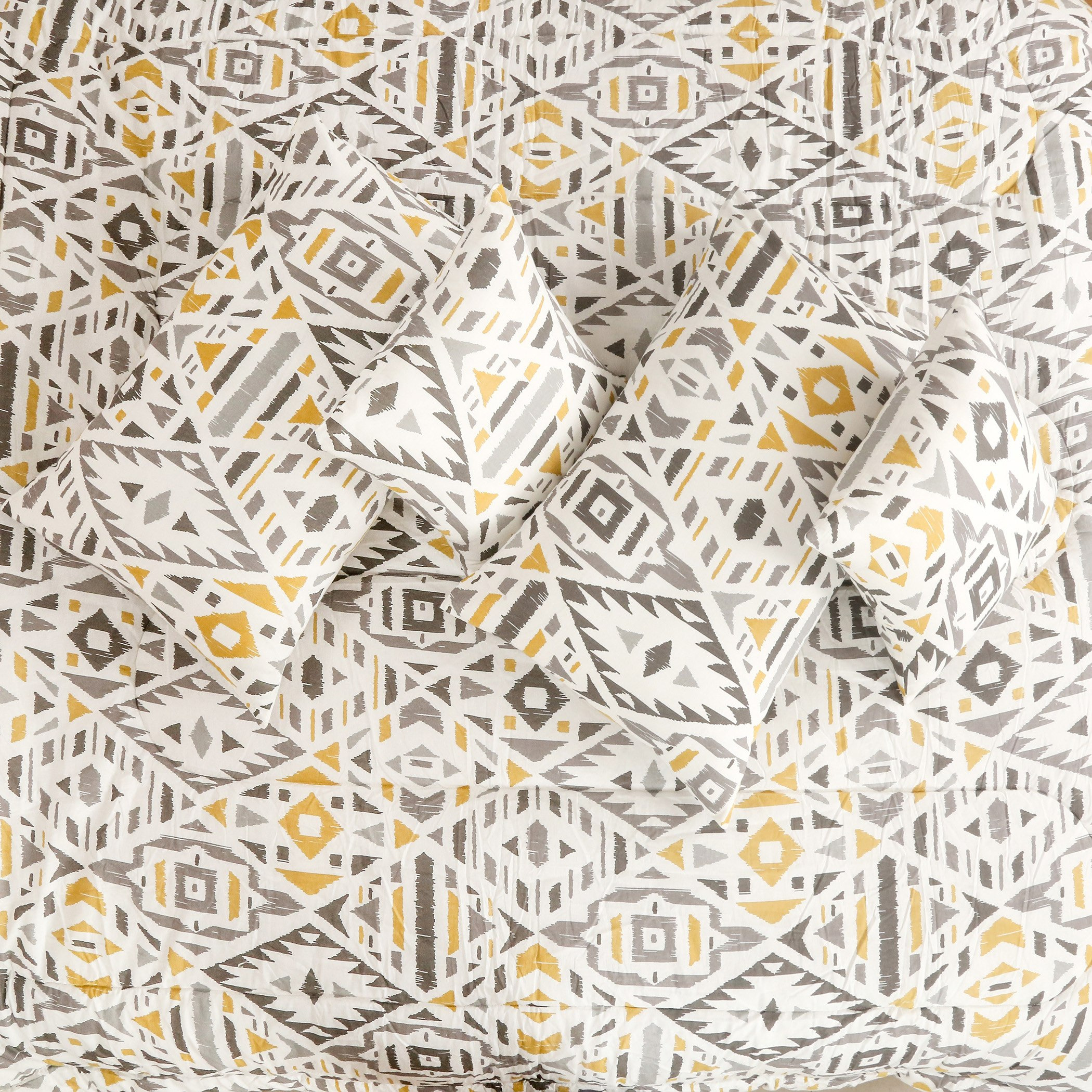 طقم لحاف قطن كينج بطبعات أزتيك جيو - 5 قطع من أورورا - 240x220 سم-hbxhomeware-hbxdecorandfurnishings-image-2