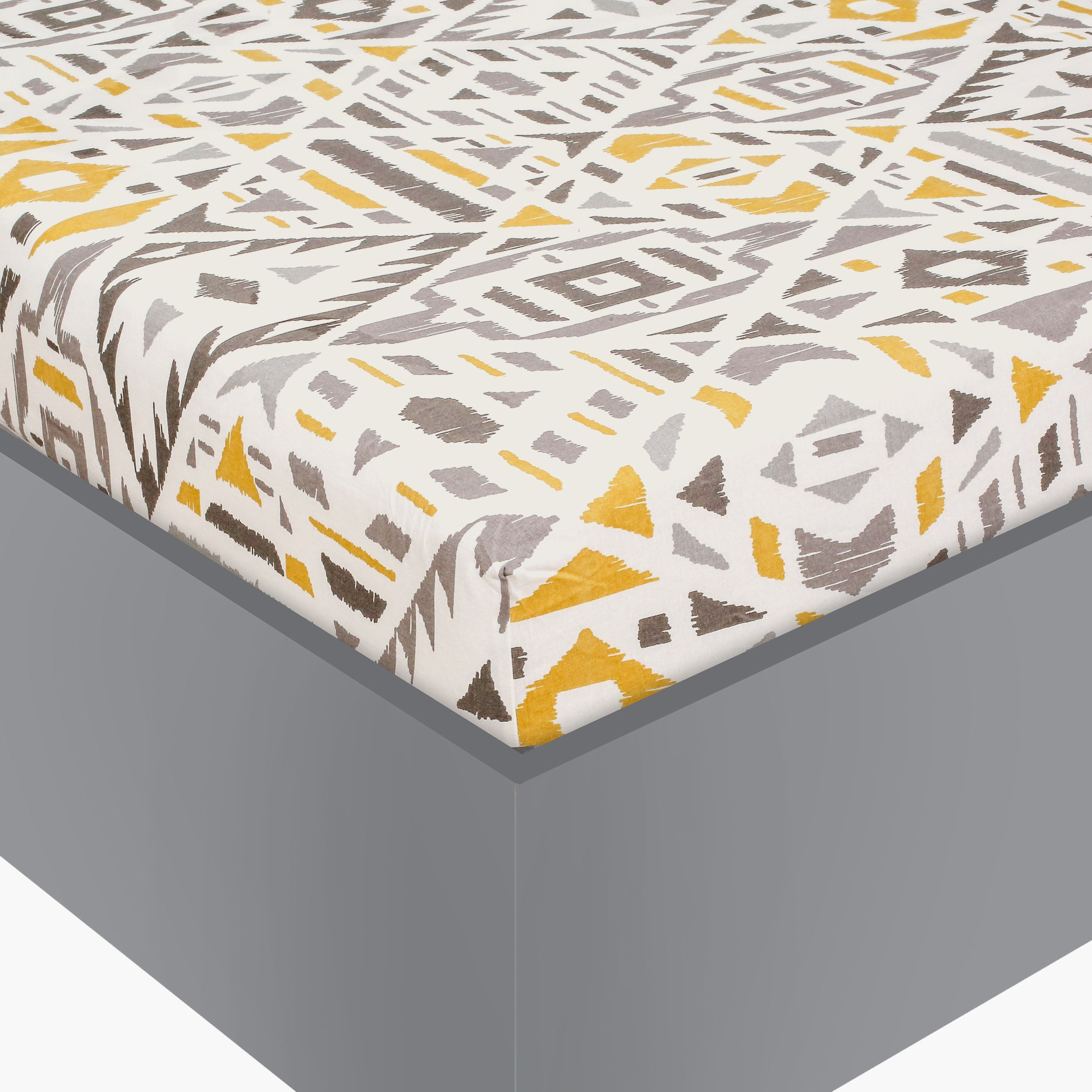 شرشف مطاطي قطن مزدوج بطبعات من أورورا - 120x200+25 سم-hbxhomeware-bedding-fittedsheets-image-2