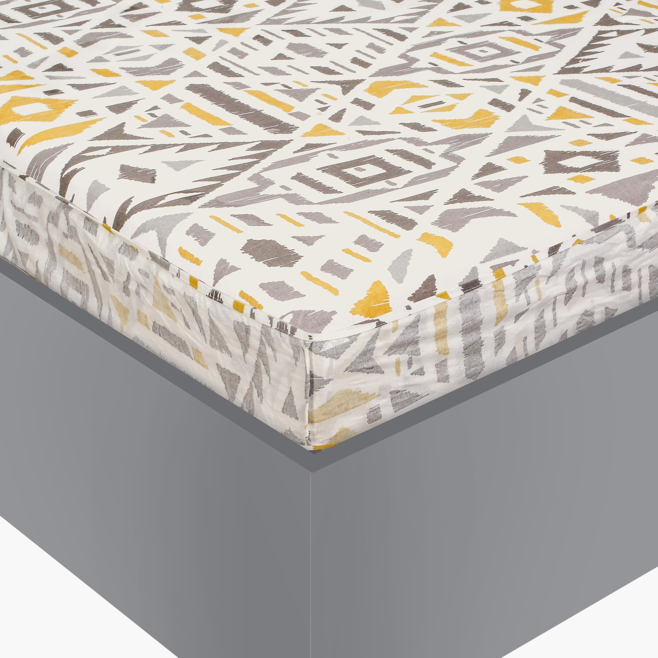 شرشف مطاطي قطن مزدوج بطبعات من أورورا - 120x200+25 سم-hbxhomeware-bedding-fittedsheets-image-3